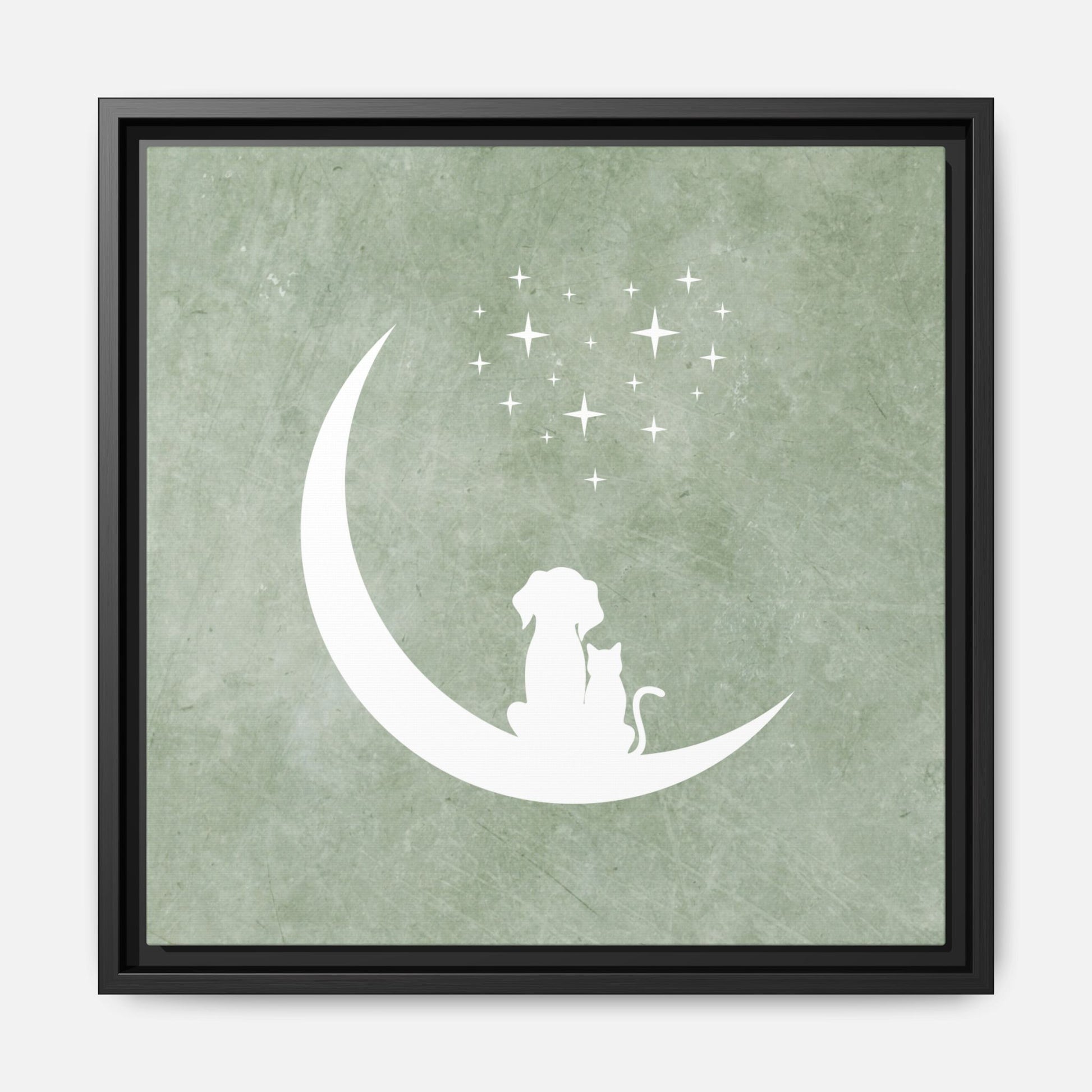 Moonlit Friends Framed Canvas Wall Art Square - Canvasses