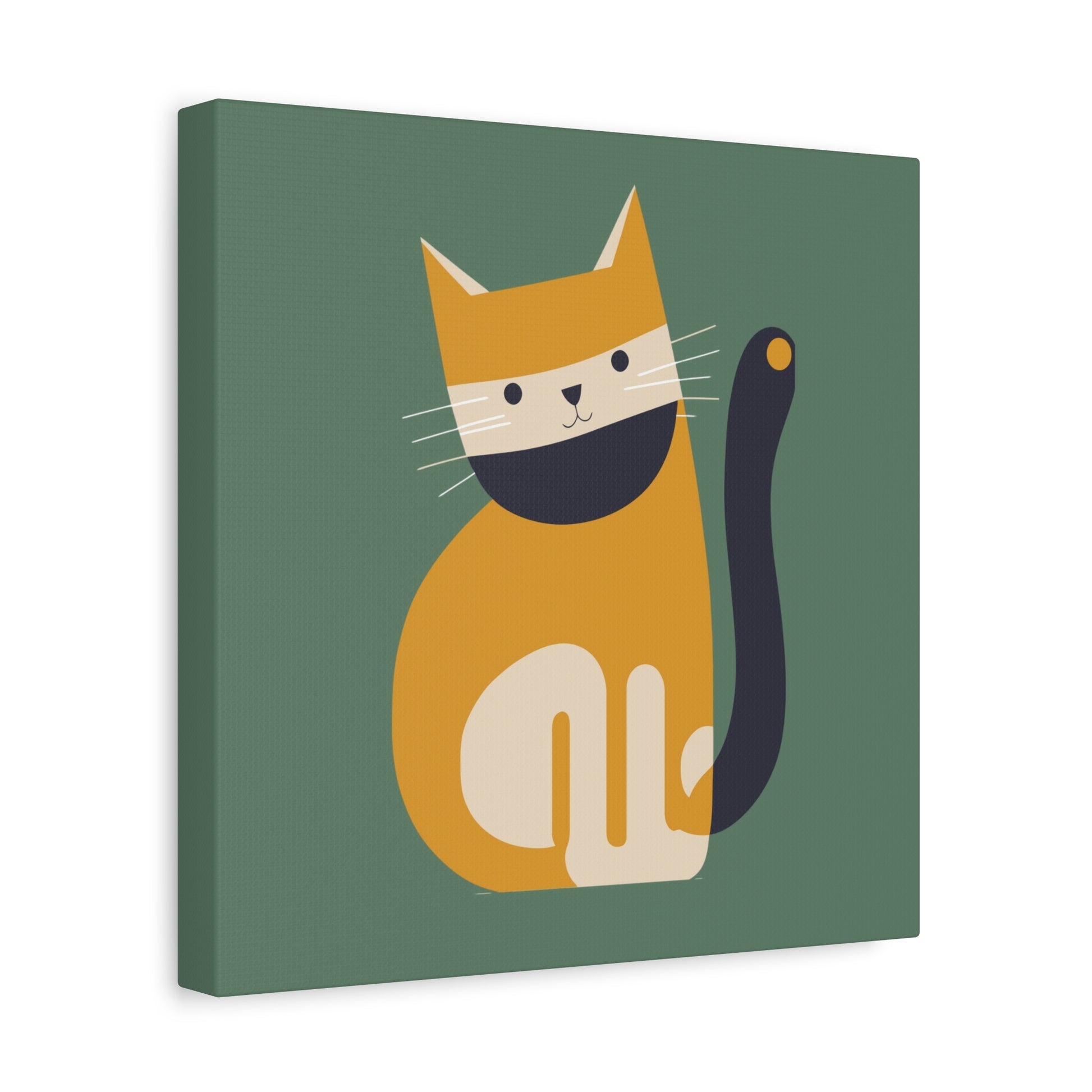 Orange Cat Canvas Wall Art Square - Canvasses