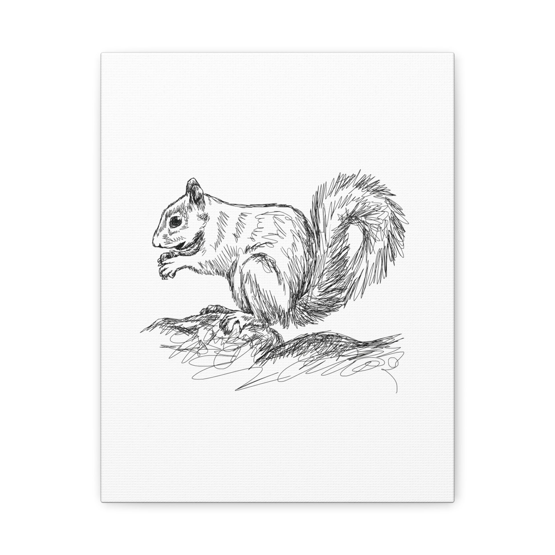 Squirrel Sketch Canvas Wall Art Vertical - Canvasses