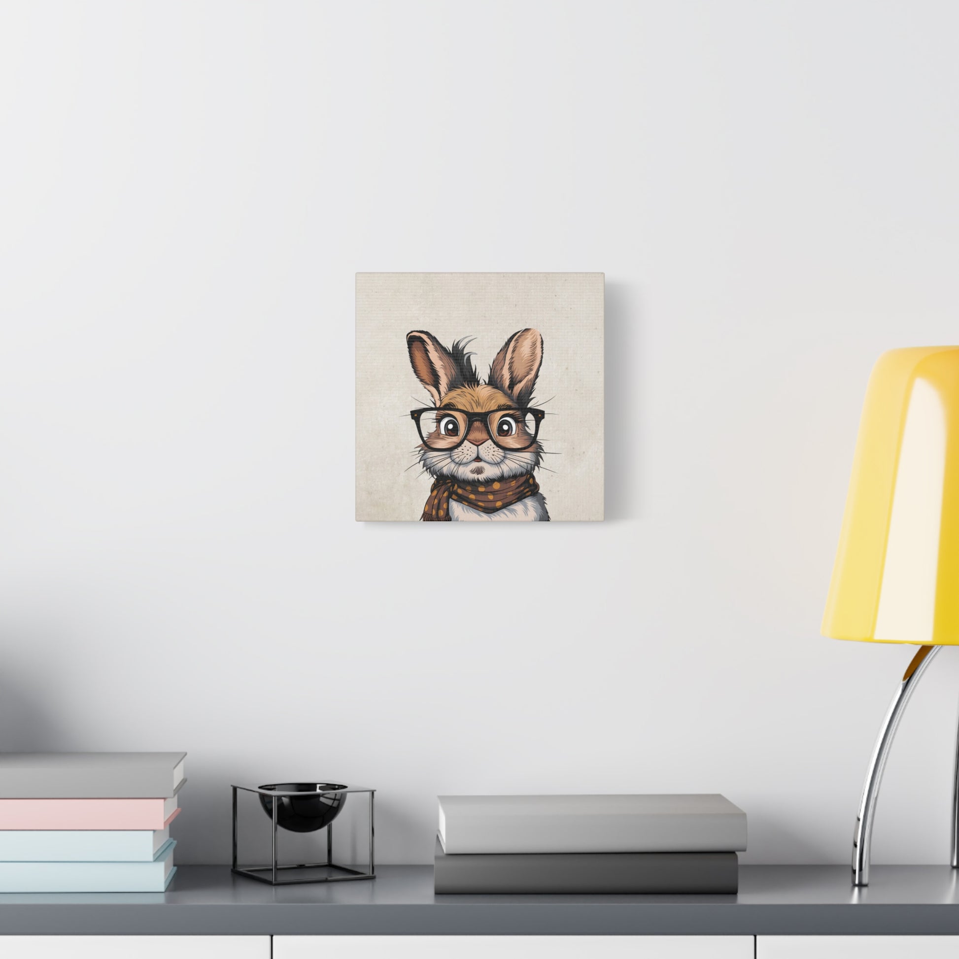 School Rabbit Canvas Wall Art Square - Canvasses