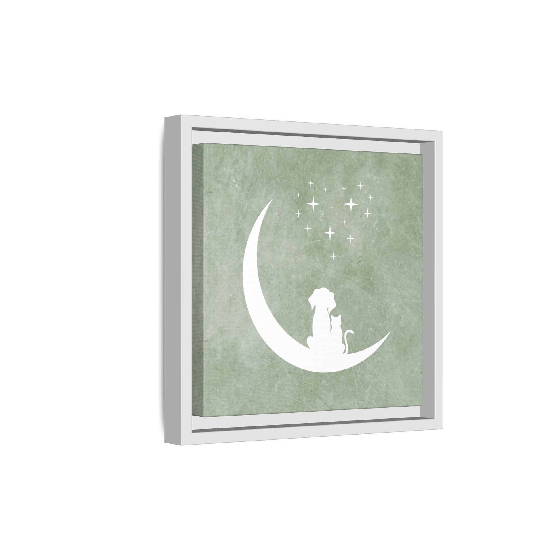 Moonlit Friends Framed Canvas Wall Art Square - Canvasses