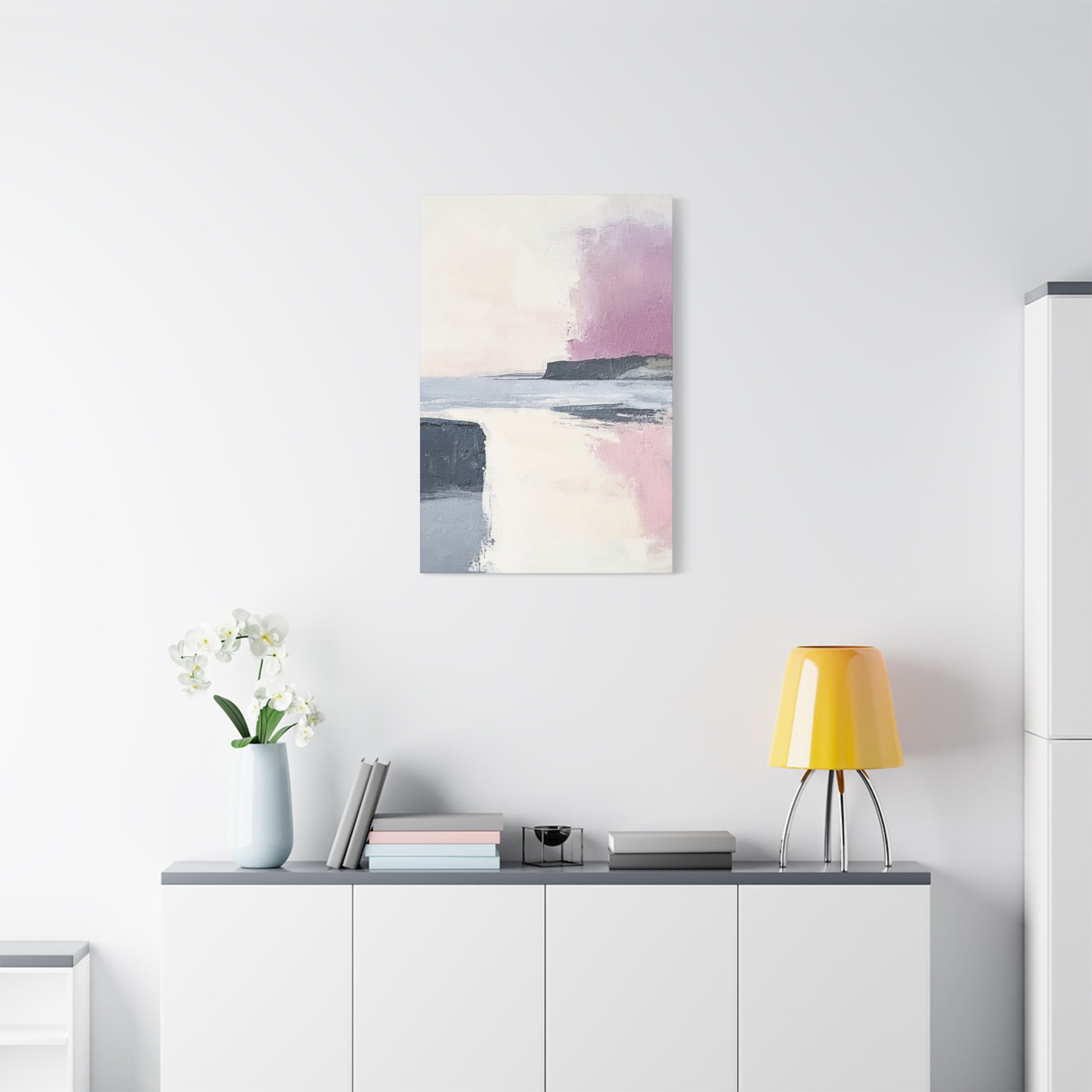 Lavender Ocean Canvas Wall Art Vertical - Canvasses