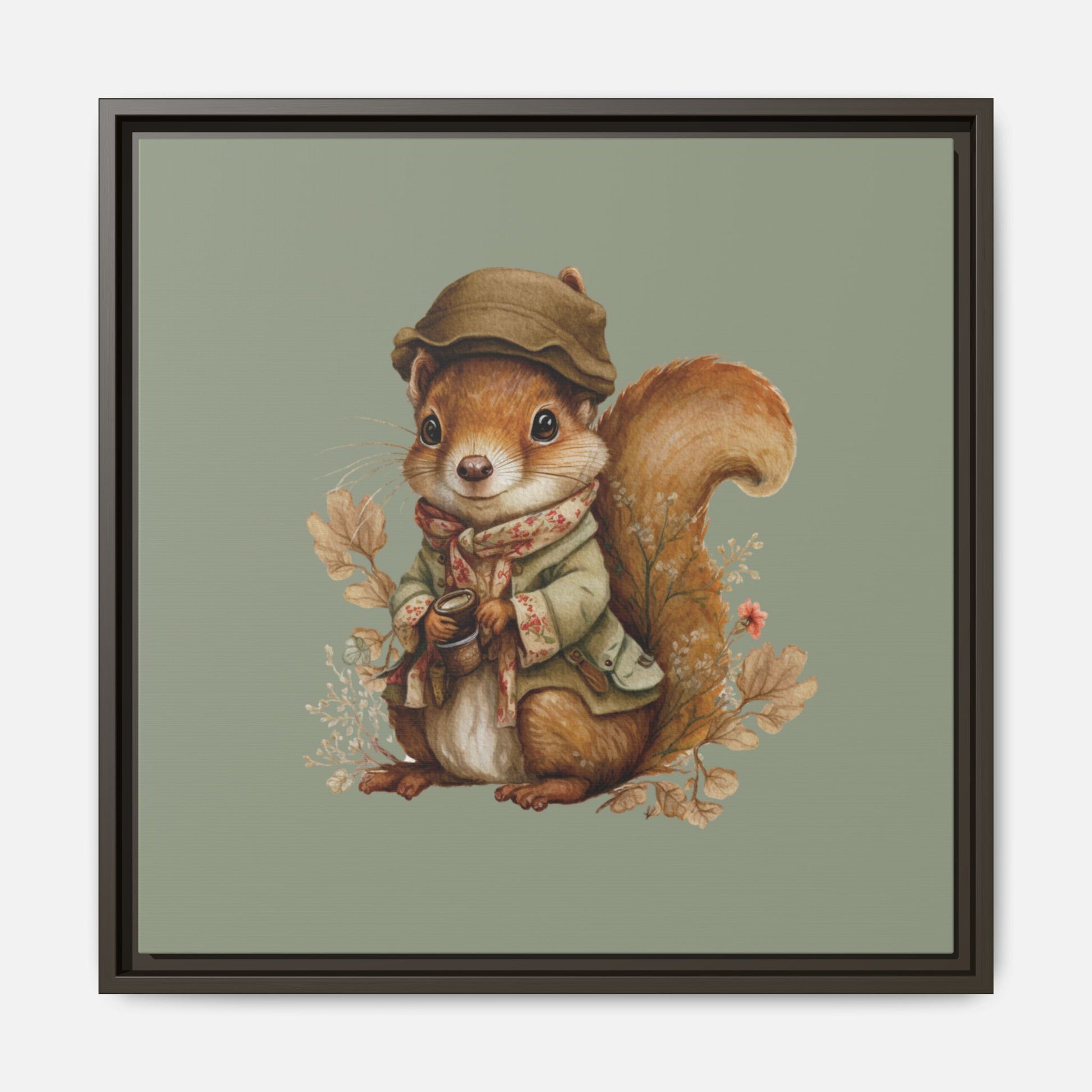 The Nut Collector Framed Canvas Wall Art Square - Canvasses