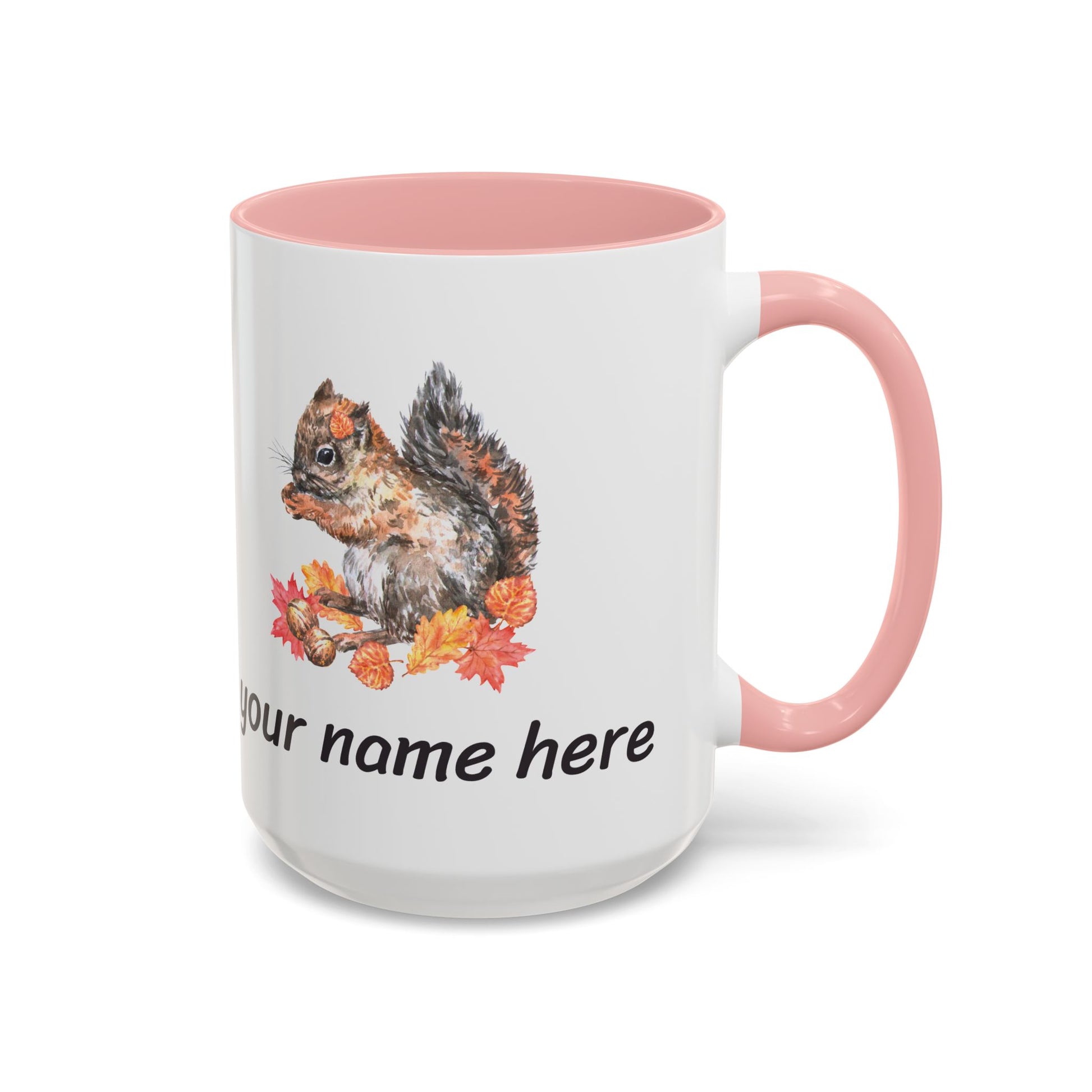 Autumn Squirrel Personalized Accent Mug - Canvasses