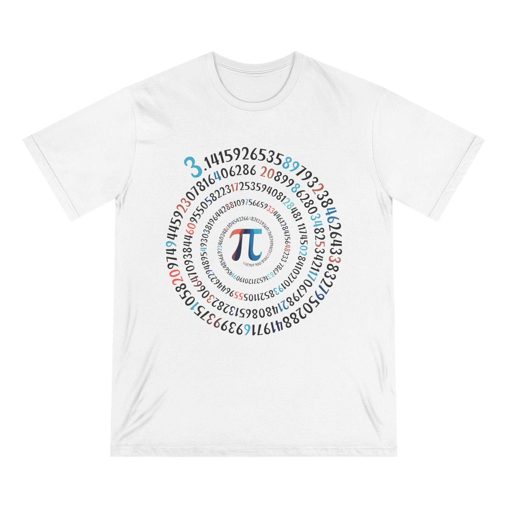 Spiral Pi Men 100% Organic Cotton Staple T-Shirt - Canvasses