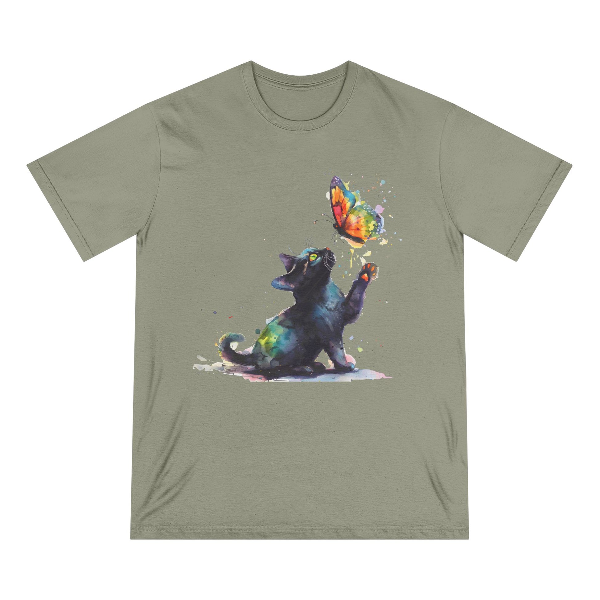 Cat Butterfly Women 100% Organic Cotton T-Shirt - Canvasses