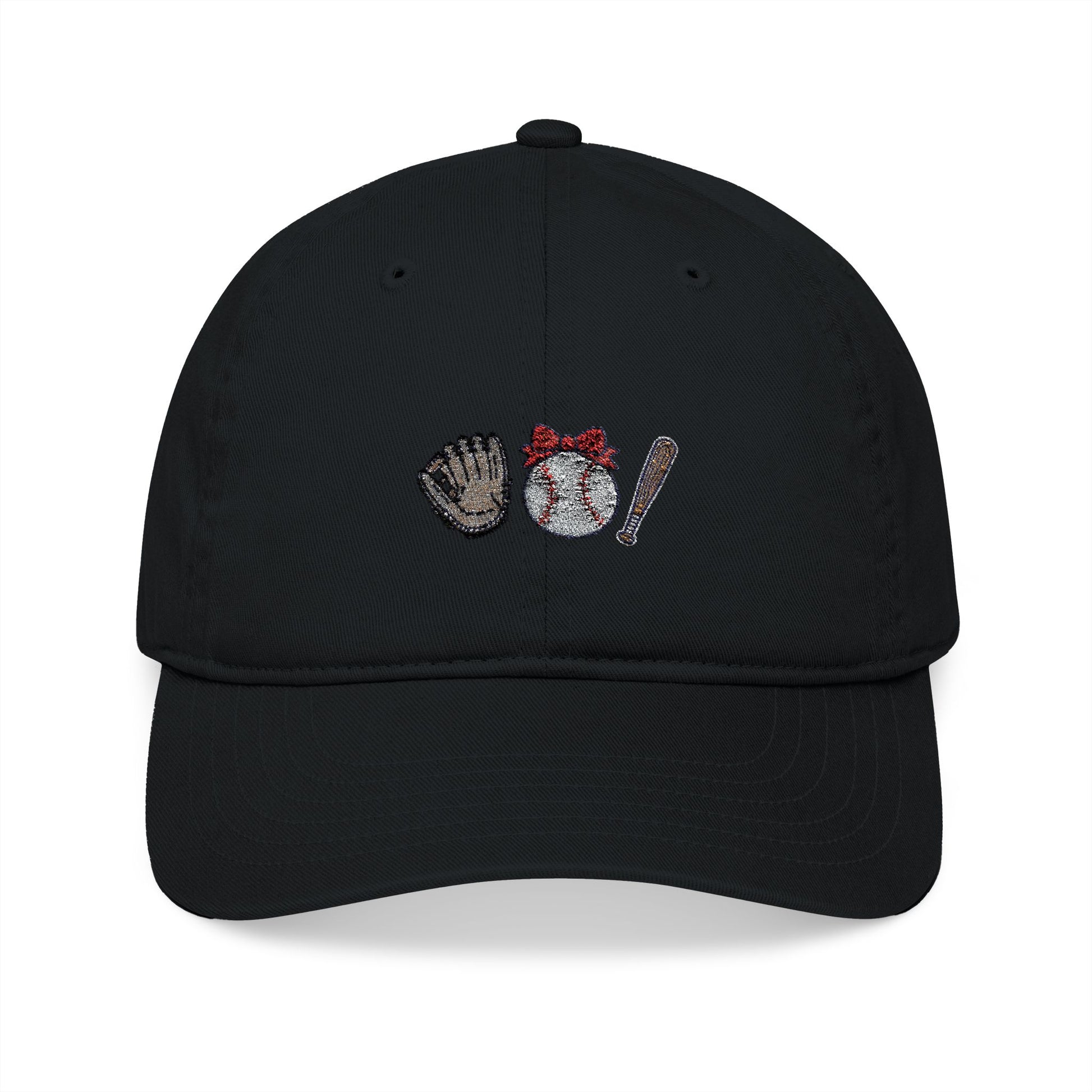 Baseball Art Embroidery Organic Baseball Cap - Canvasses