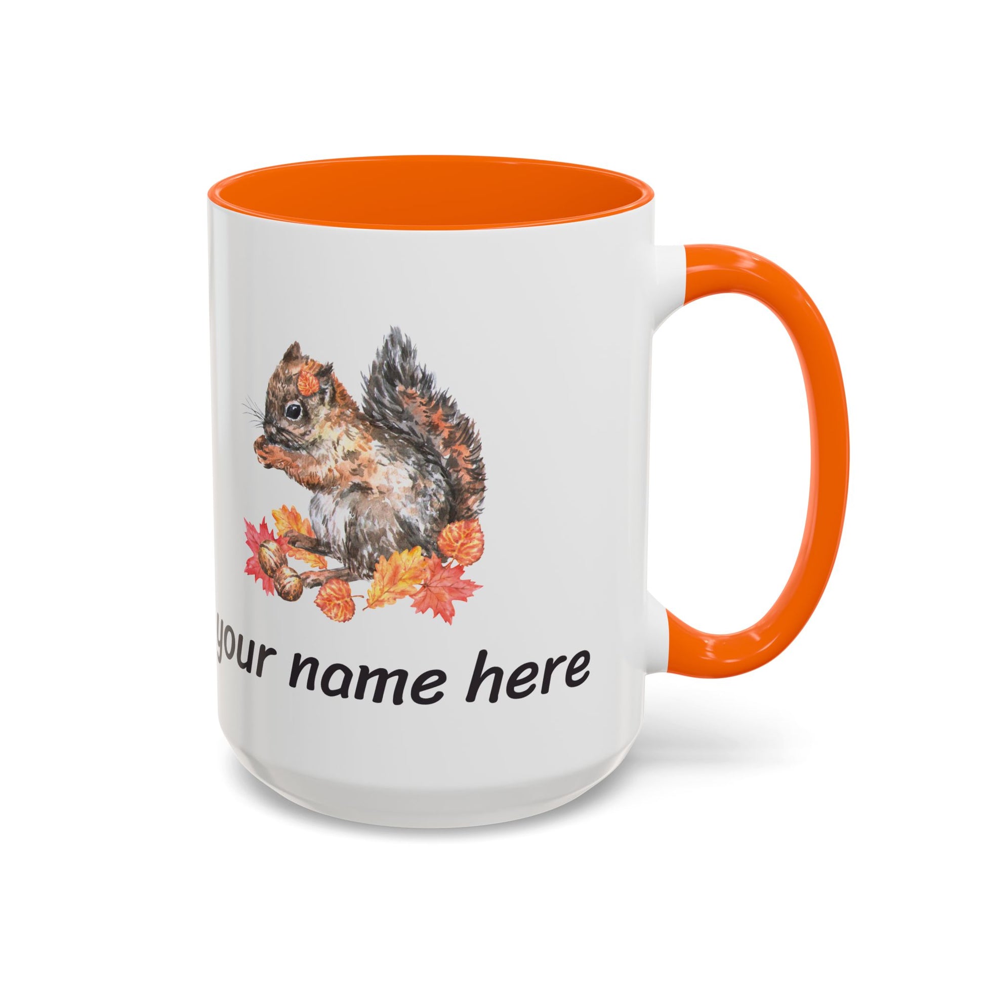 Autumn Squirrel Personalized Accent Mug - Canvasses
