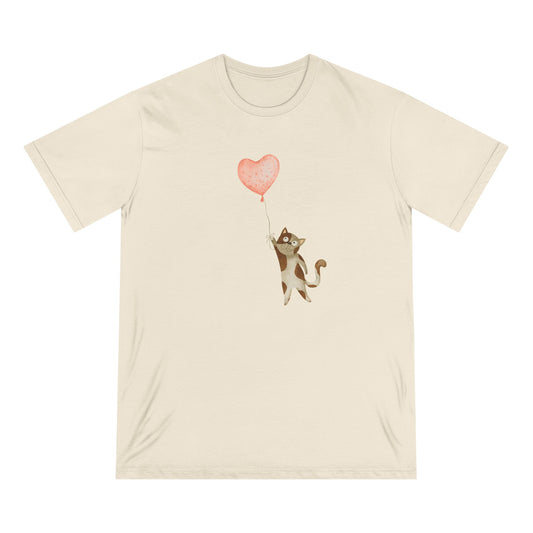 Watercolor Cat Heart Women 100% Organic Cotton T-Shirt - Canvasses