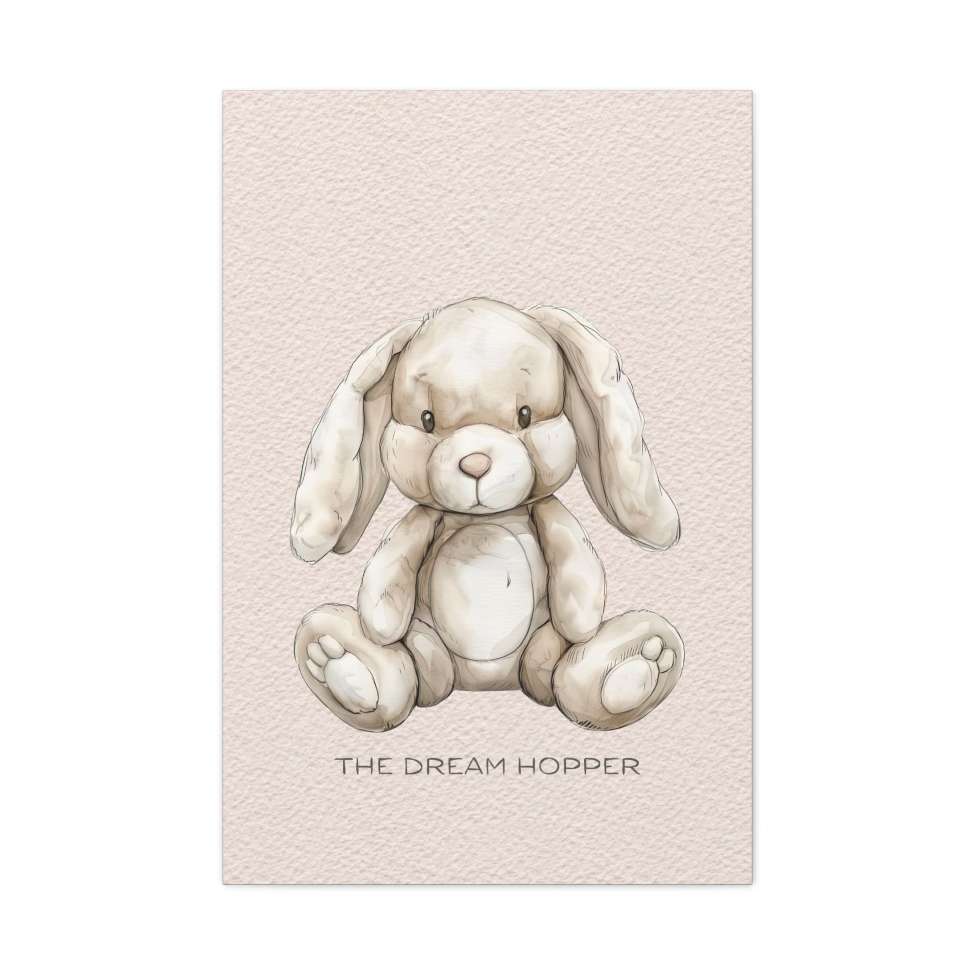 Vintage Plush Rabbit Canvas Wall Art Vertical - Canvasses