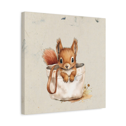 Pocket Squirrel Canvas Wall Art Square - Canvasses
