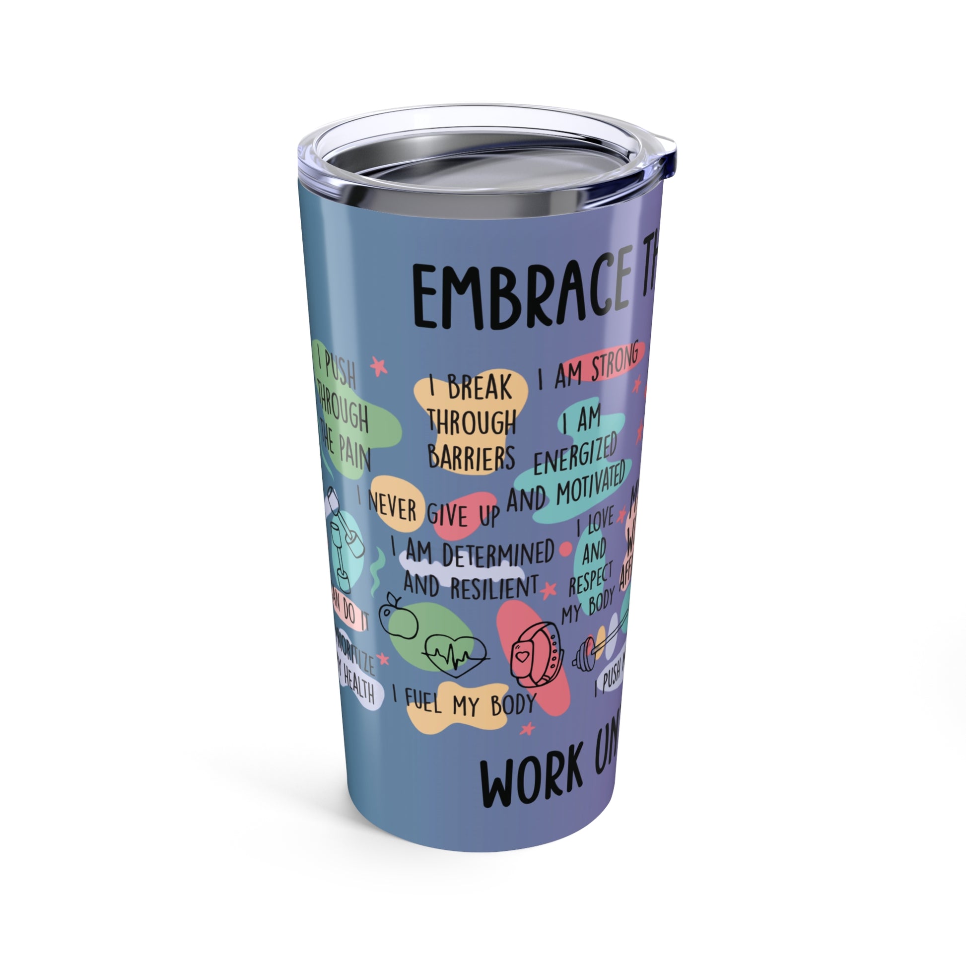 Workout Affirmations 20 oz Stainless Steel Tumbler - Canvasses