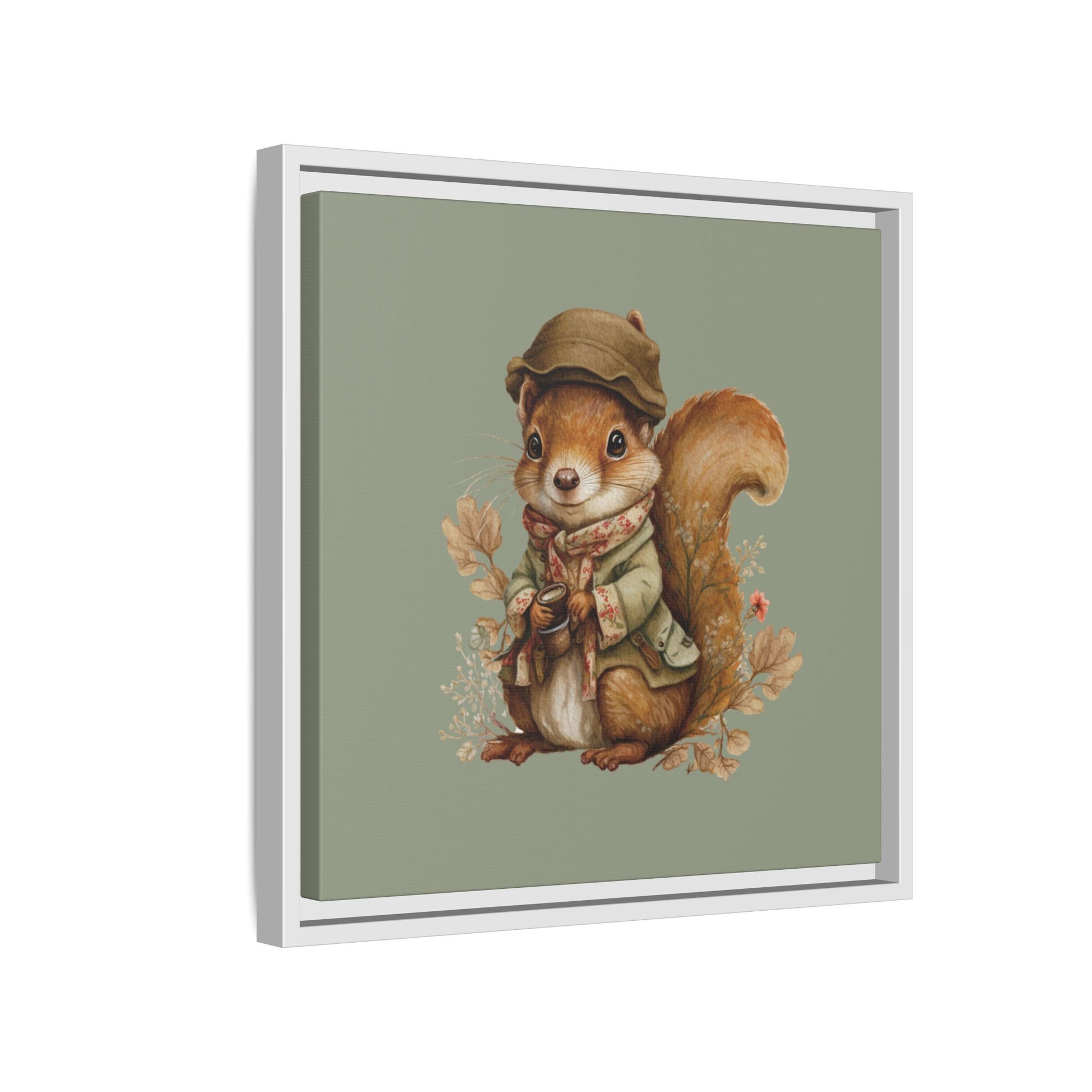 The Nut Collector Framed Canvas Wall Art Square - Canvasses