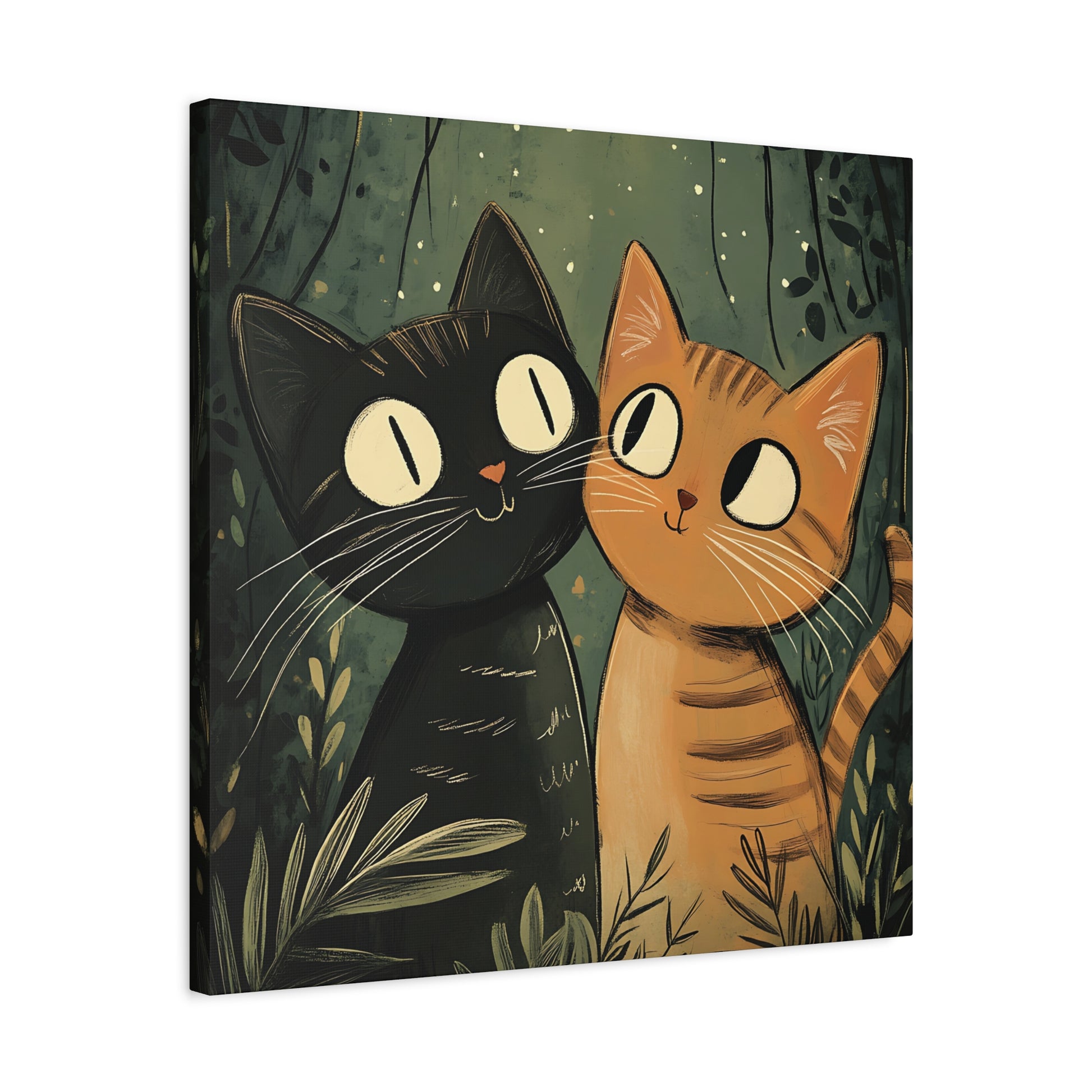 Cats in Love Canvas Wall Art Square - Canvasses