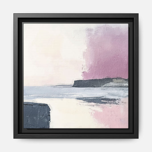 Lavender Ocean Framed Canvas Wall Art Square - Canvasses