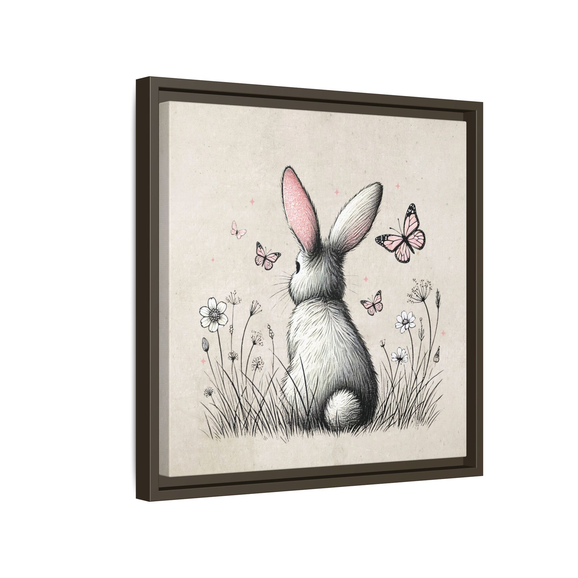 Bunny Playground Framed Canvas Wall Art Square - Canvasses