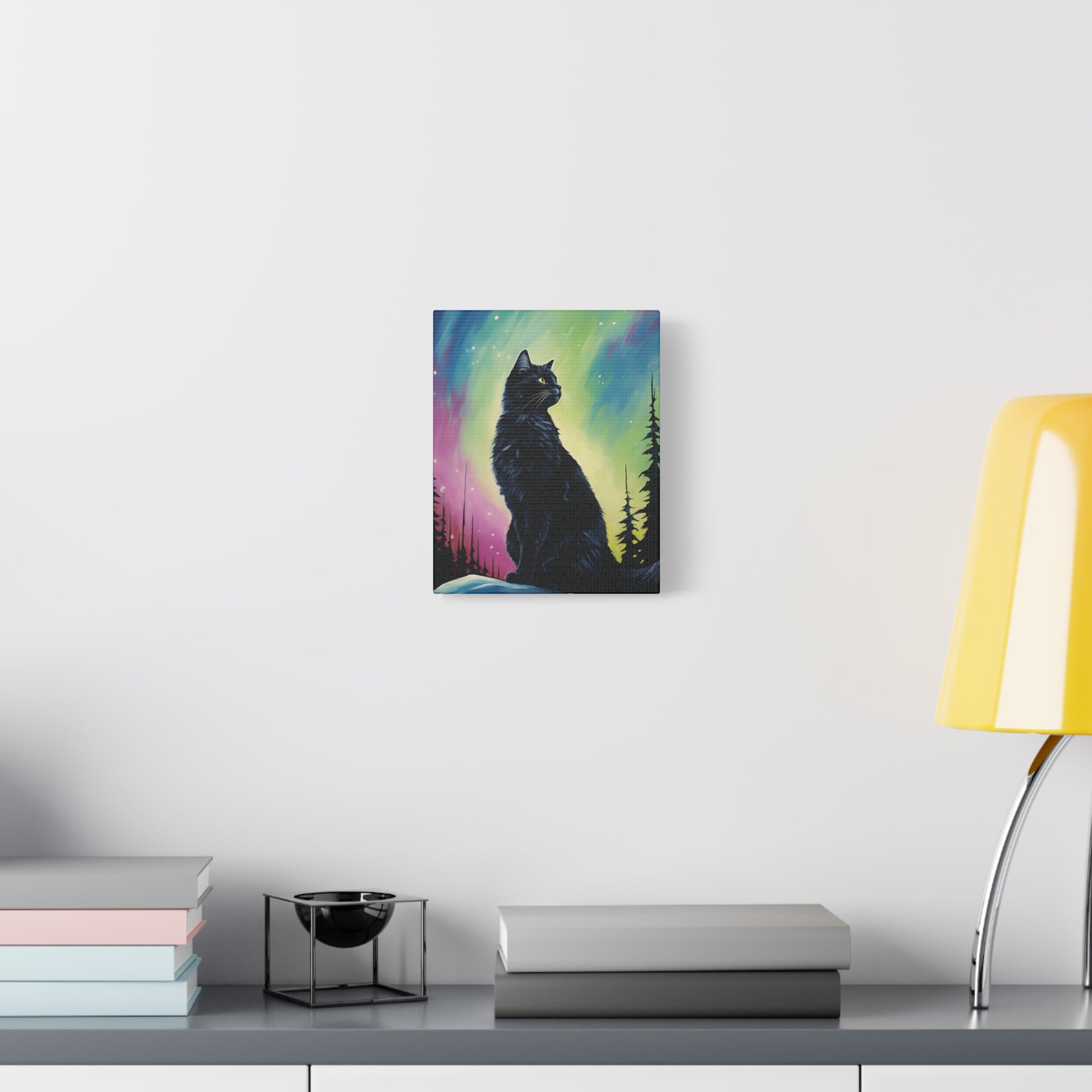 Aurora Cat Canvas Wall Art Vertical - Canvasses