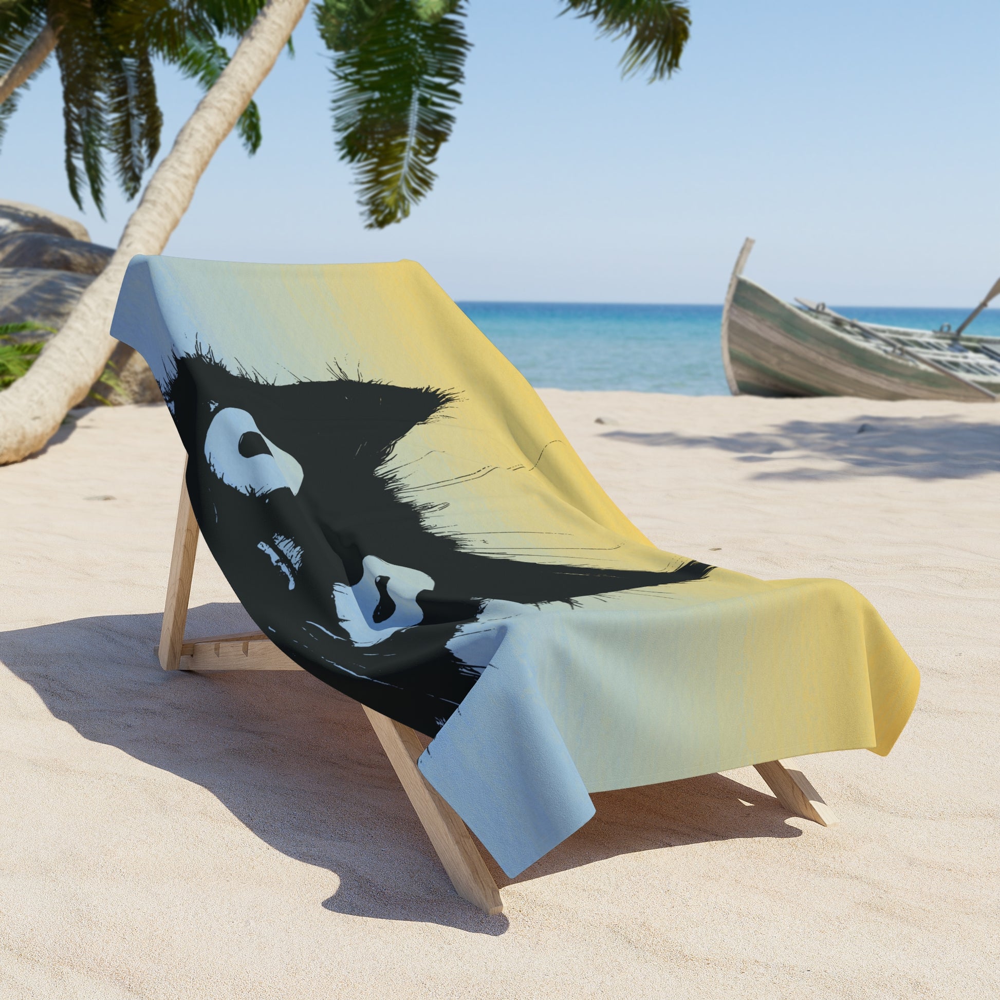 Peekaboo Cat Sunset Oversized Beach Towel - Canvasses