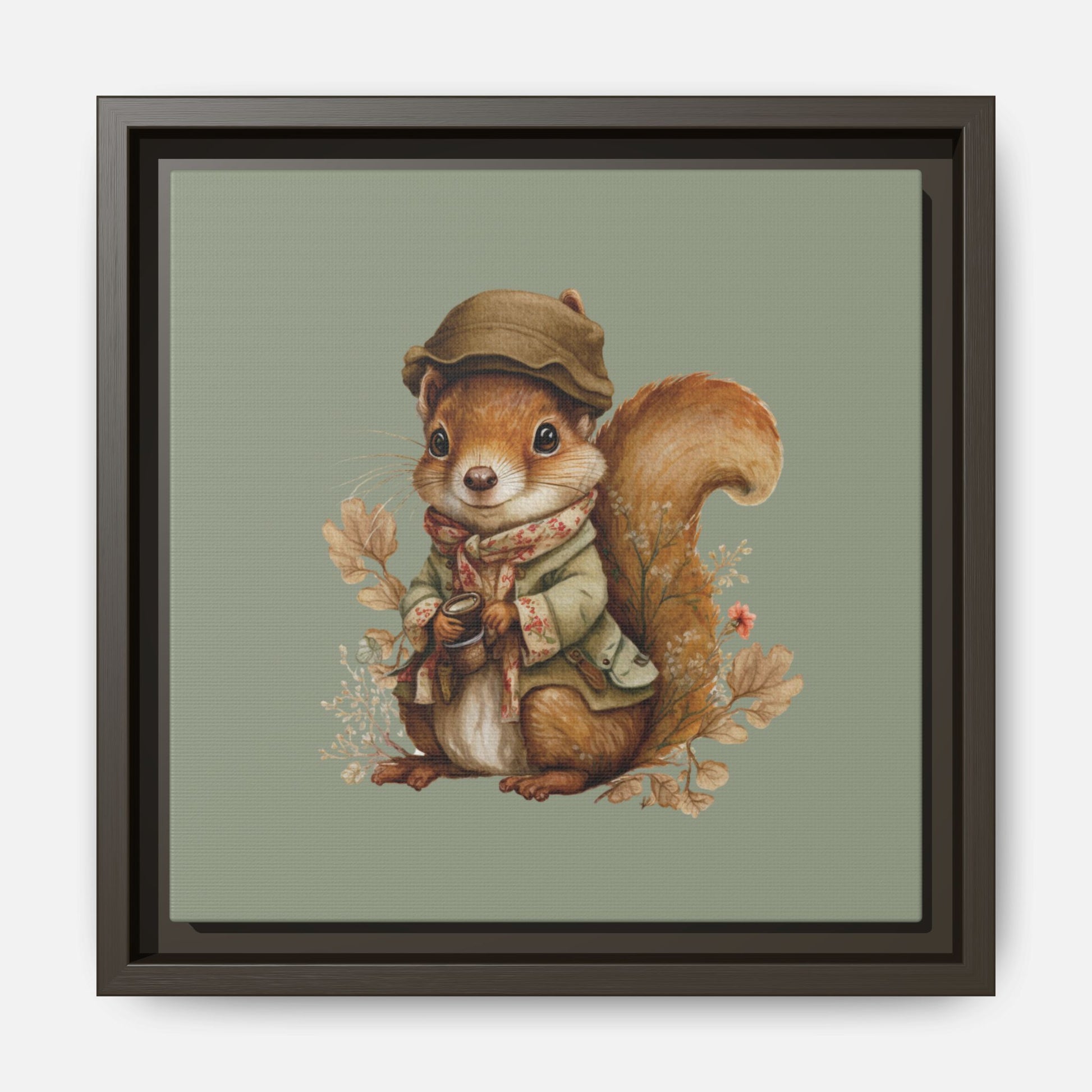 The Nut Collector Framed Canvas Wall Art Square - Canvasses