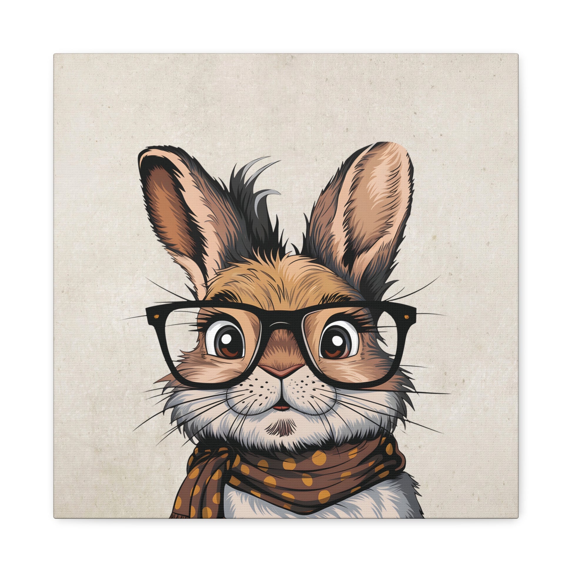 School Rabbit Canvas Wall Art Square - Canvasses