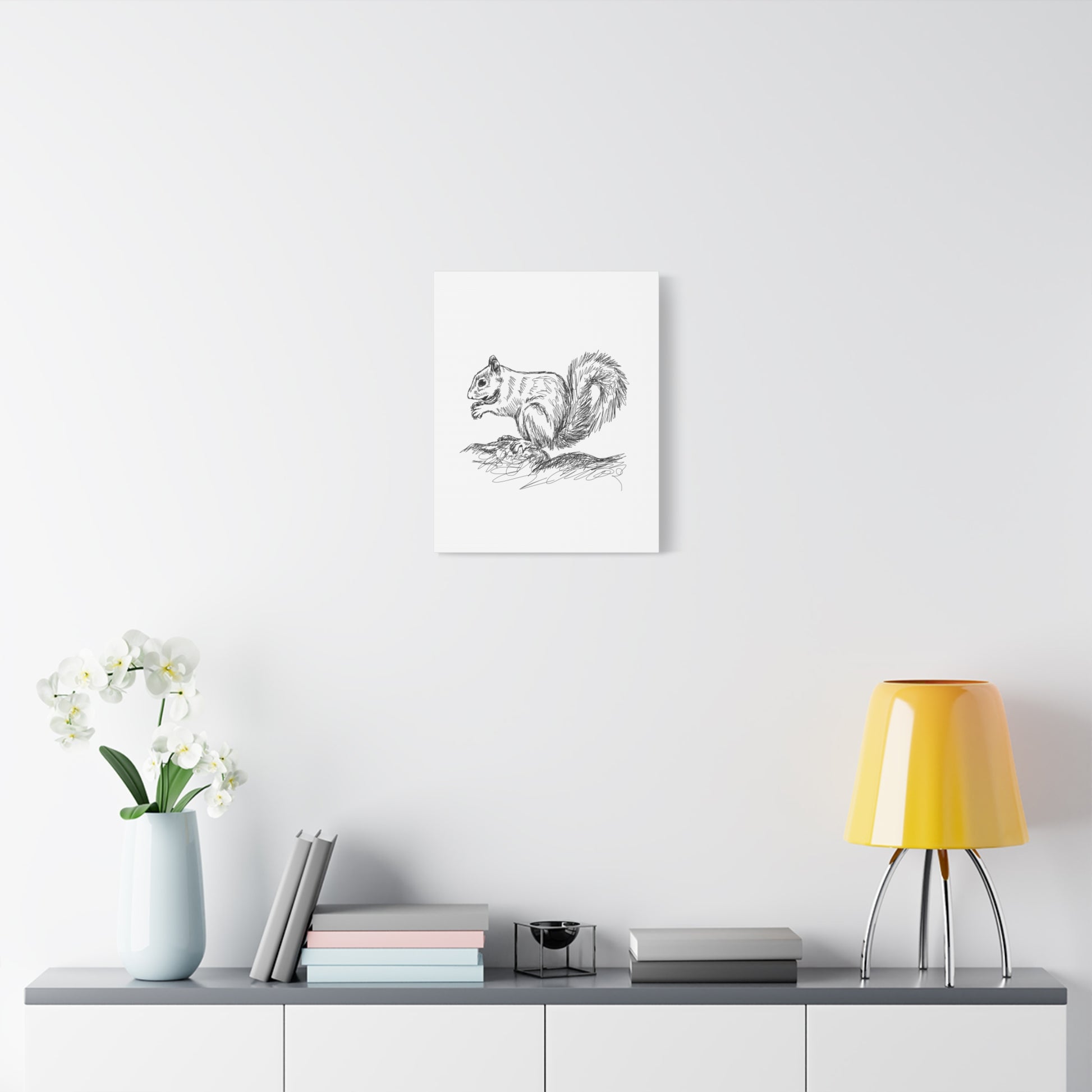 Squirrel Sketch Canvas Wall Art Vertical - Canvasses