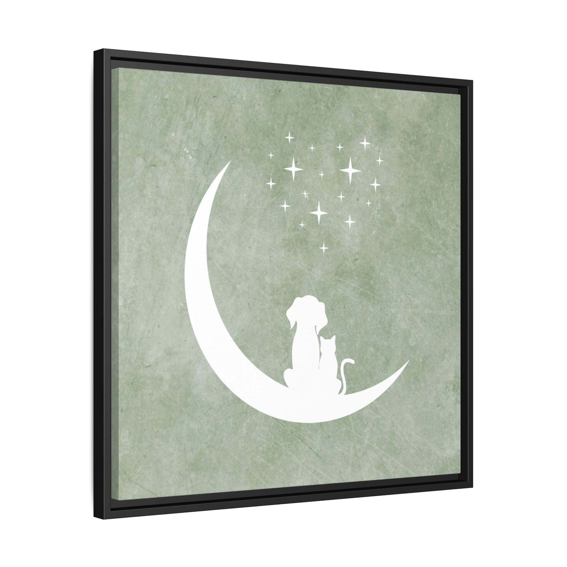 Moonlit Friends Framed Canvas Wall Art Square - Canvasses