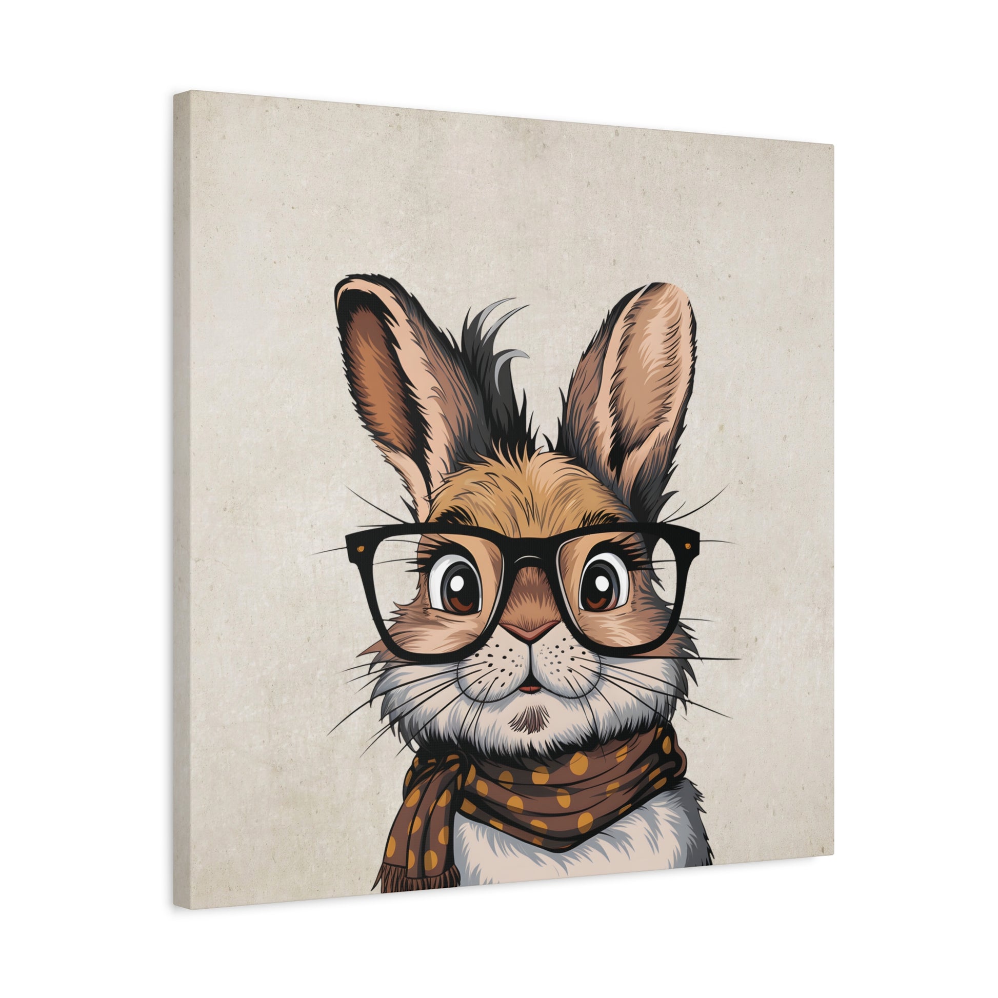 School Rabbit Canvas Wall Art Square - Canvasses