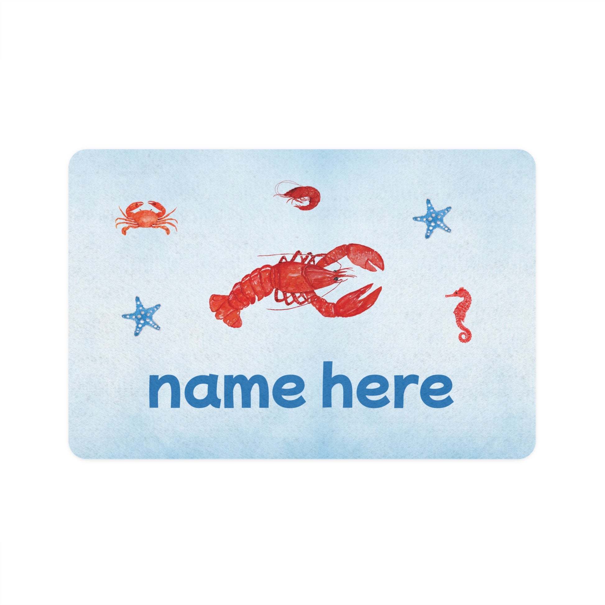 Lobster & Crab Personalized Pet Food Mat - Canvasses