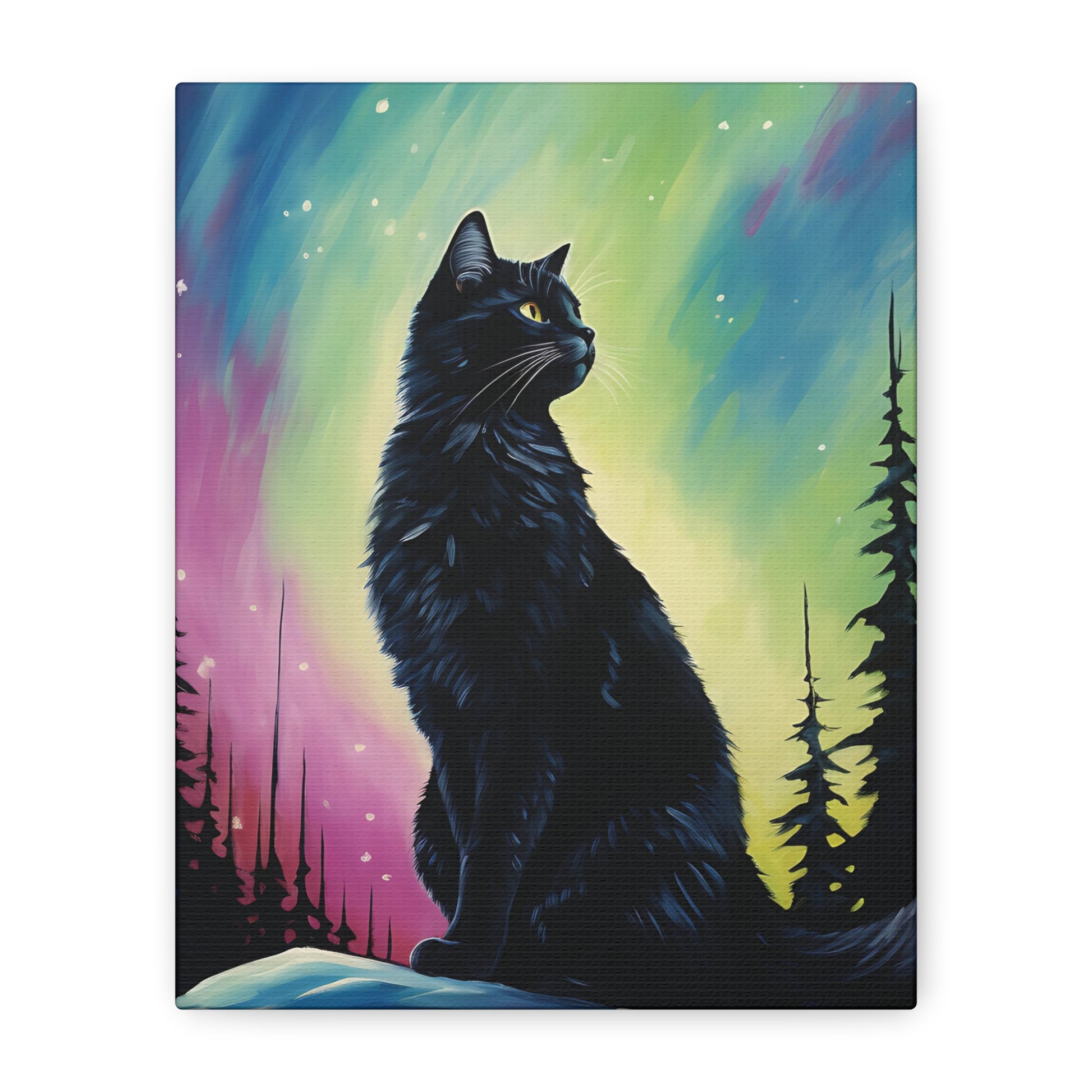 Aurora Cat Canvas Wall Art Vertical - Canvasses
