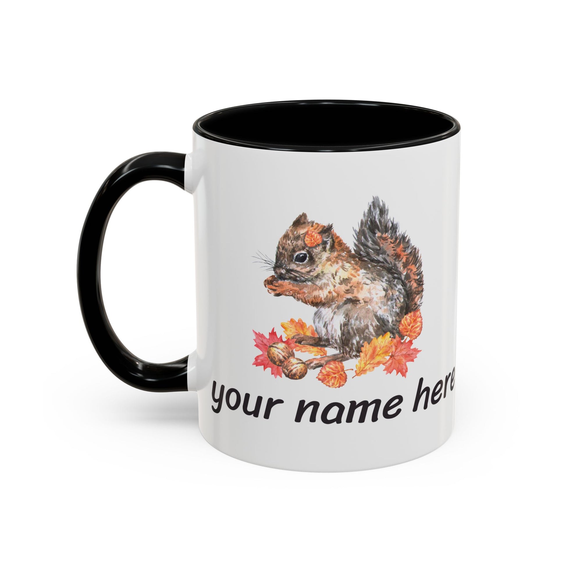 Autumn Squirrel Personalized Accent Mug - Canvasses