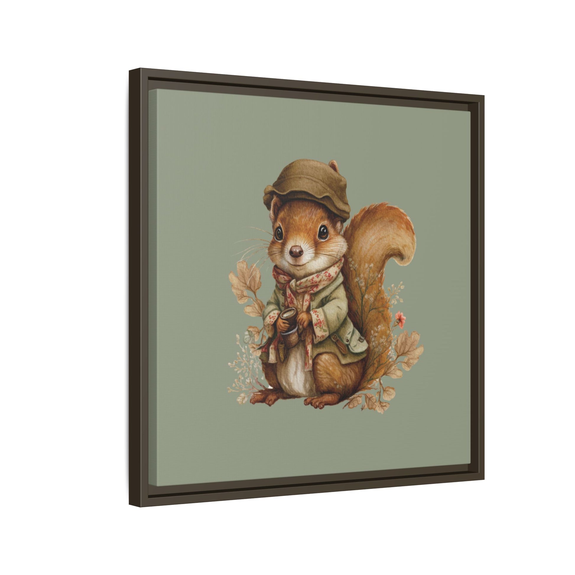 The Nut Collector Framed Canvas Wall Art Square - Canvasses