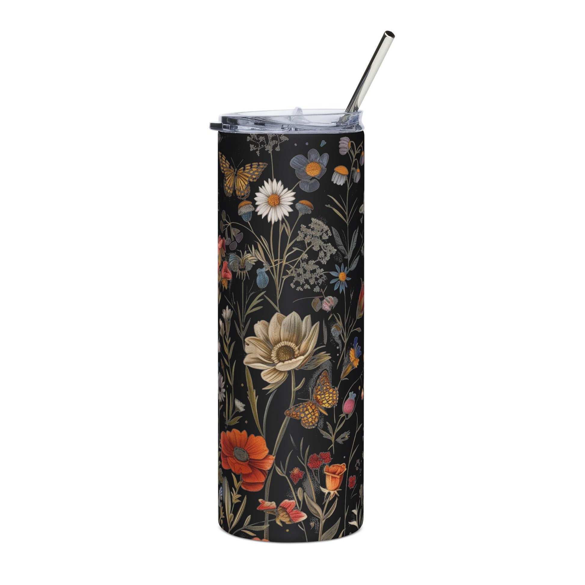 Vintage Wildflower Butterfly 20 oz Skinny Tumbler - Canvasses