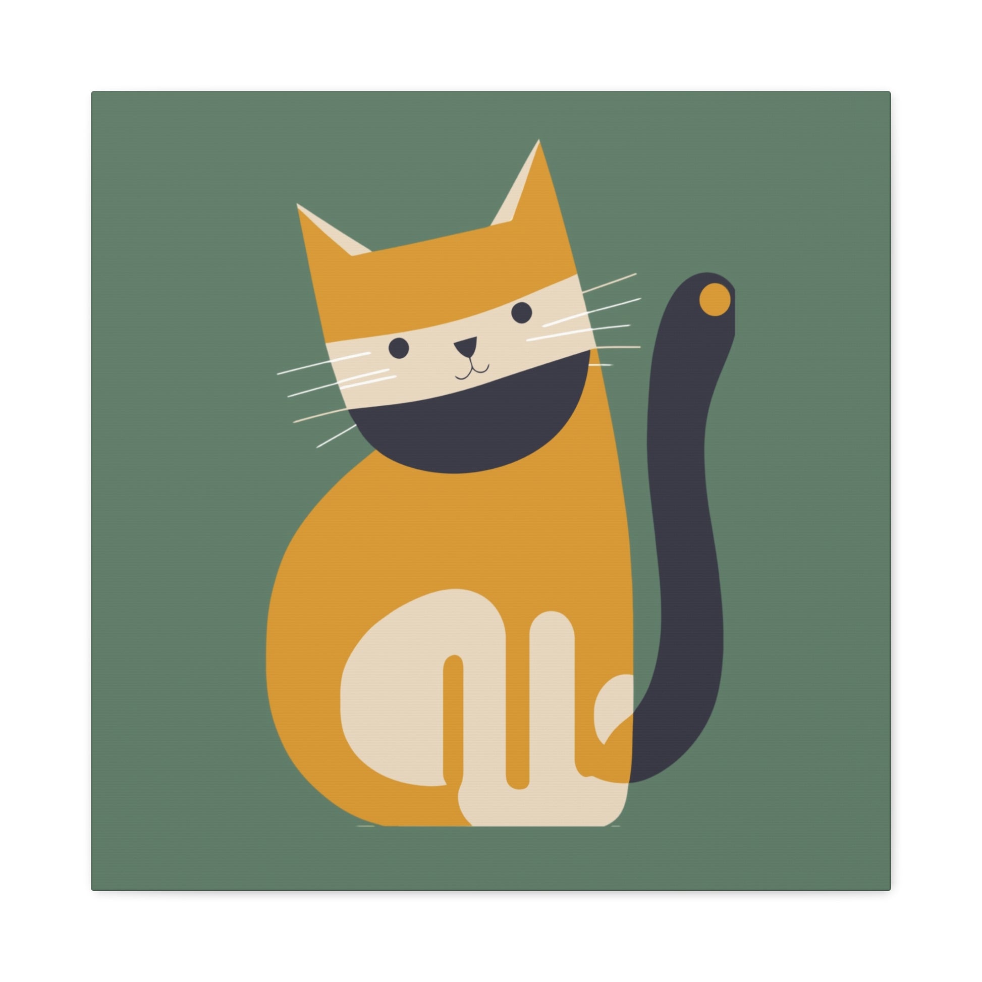 Orange Cat Canvas Wall Art Square - Canvasses