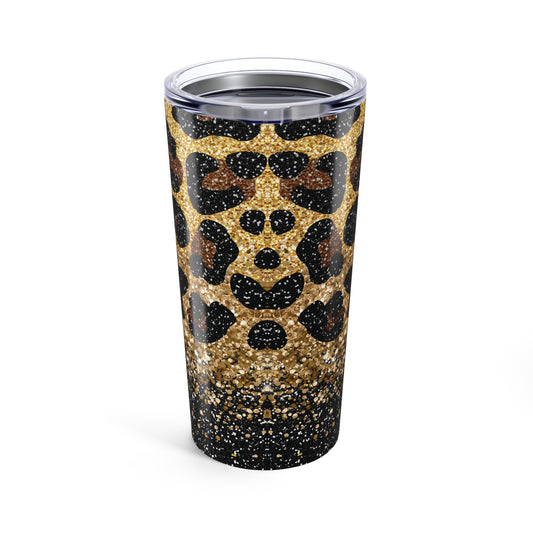 Gold Glitter Leopard 20 oz Stainless Steel Tumbler - Canvasses