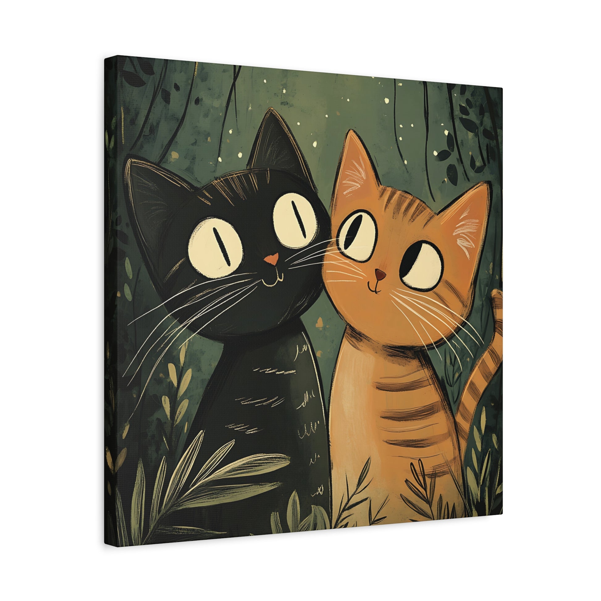 Cats in Love Canvas Wall Art Square - Canvasses