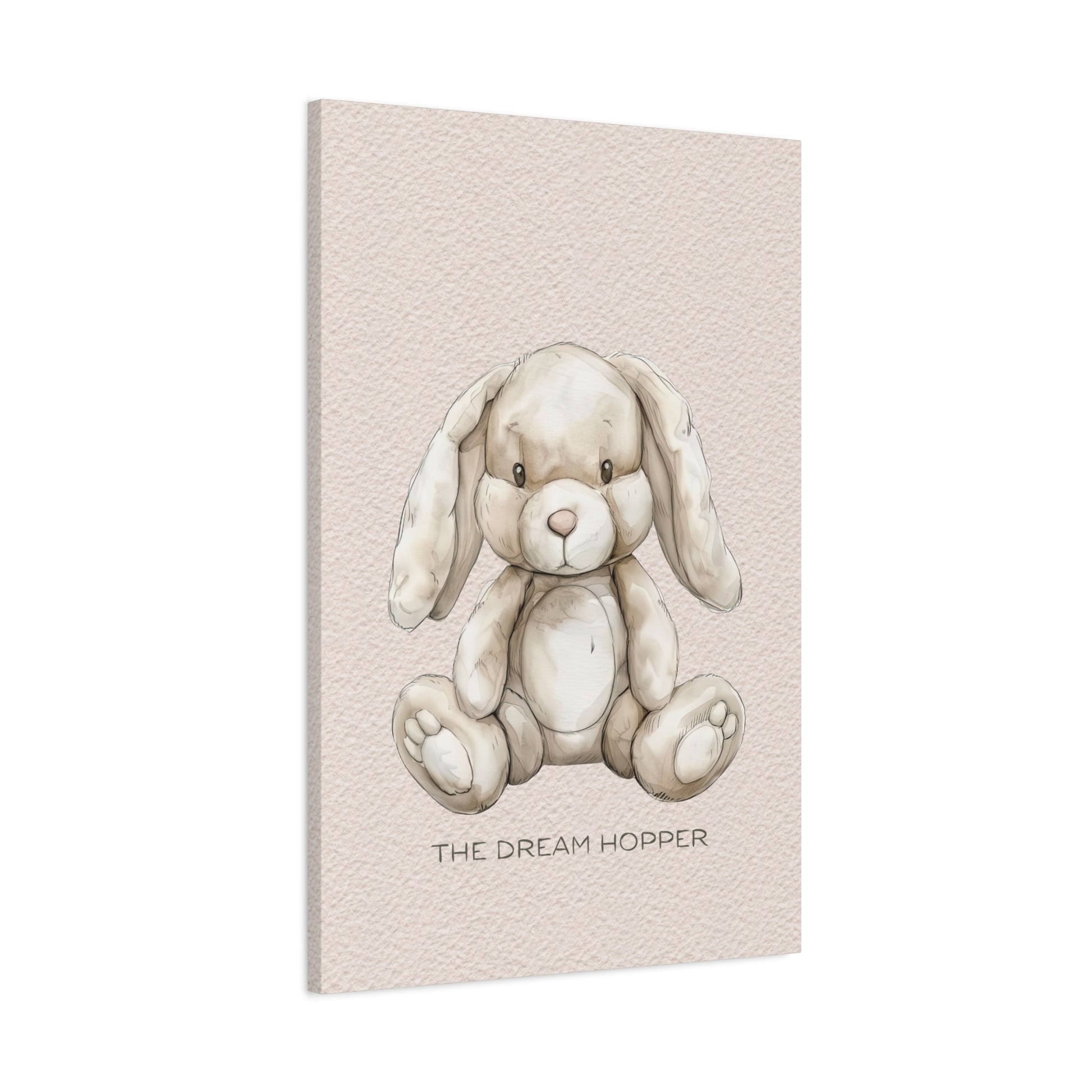 Vintage Plush Rabbit Canvas Wall Art Vertical - Canvasses