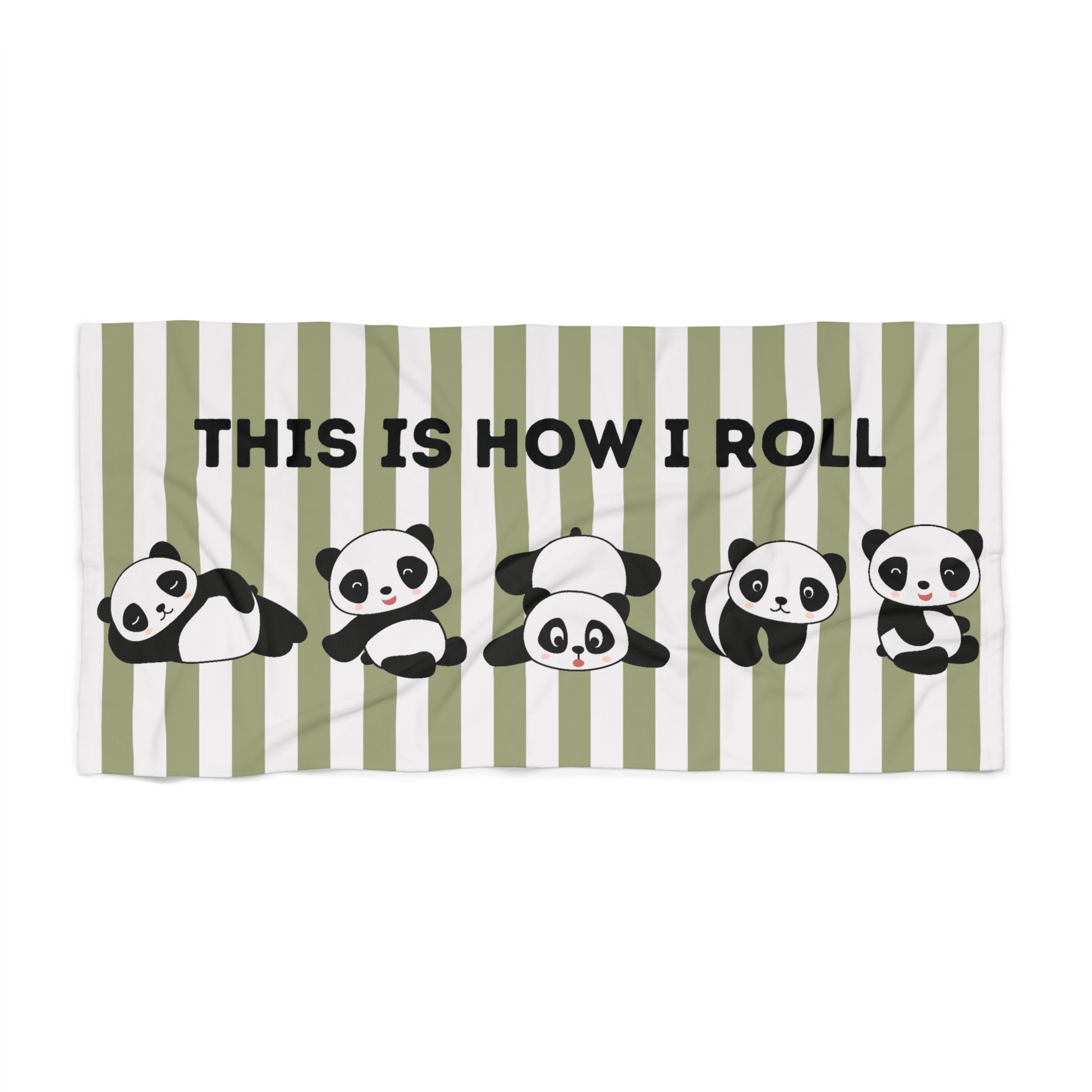 Panda Roll Oversized Beach Towel - Canvasses