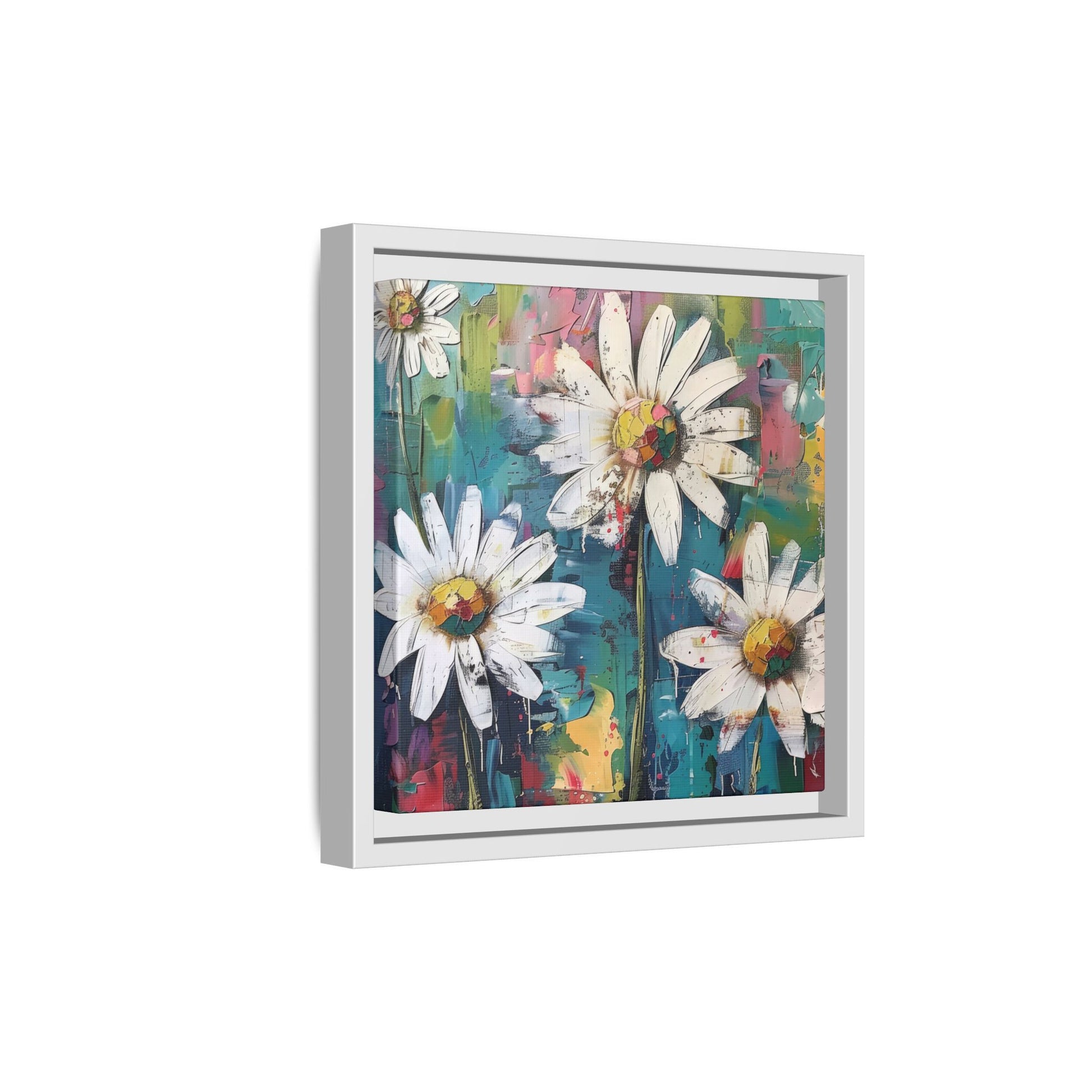 Daisy Daydreams Framed Canvas Wall Art Square - Canvasses