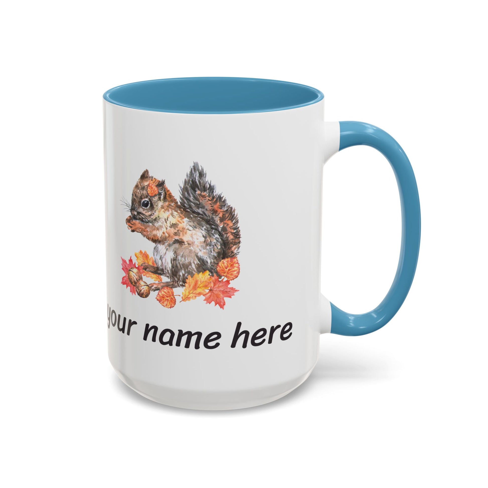 Autumn Squirrel Personalized Accent Mug - Canvasses