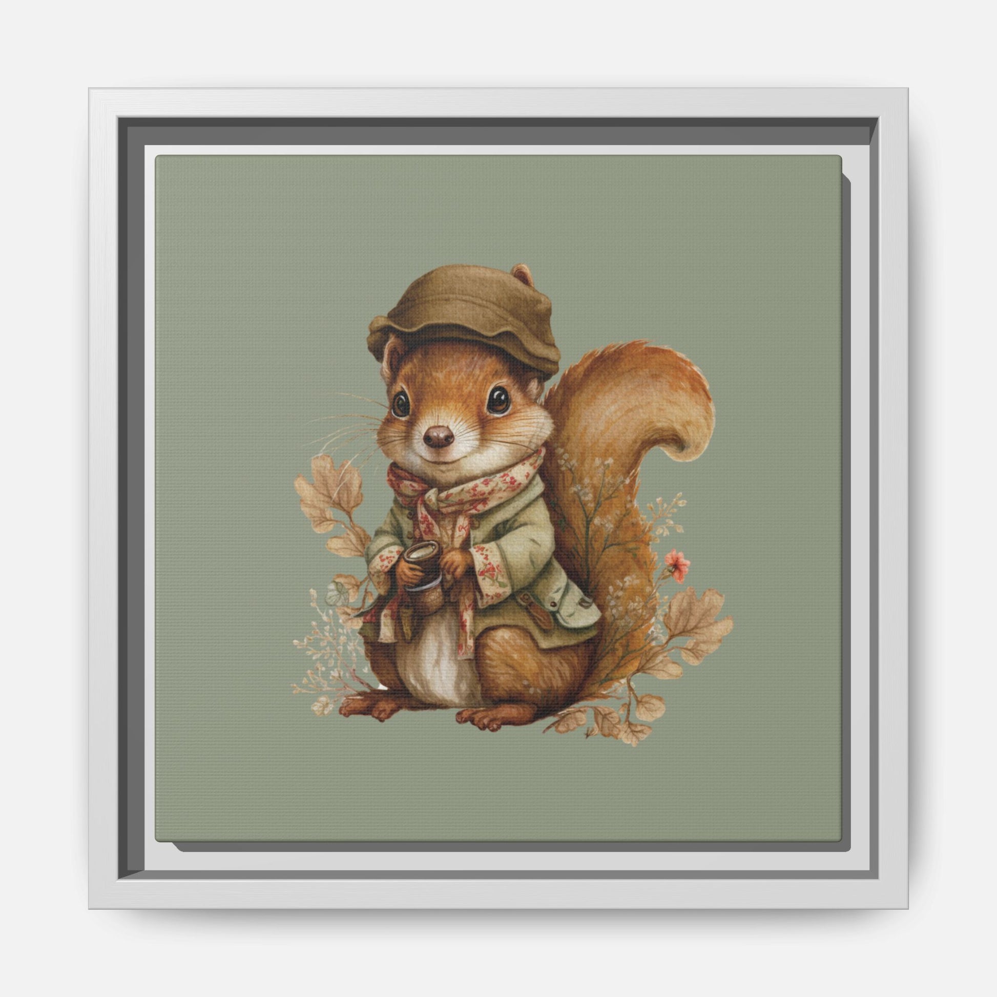 The Nut Collector Framed Canvas Wall Art Square - Canvasses