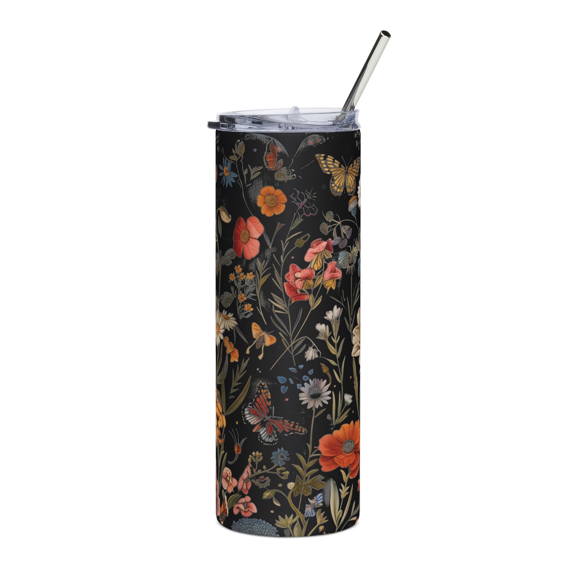 Vintage Wildflower Butterfly 20 oz Skinny Tumbler - Canvasses