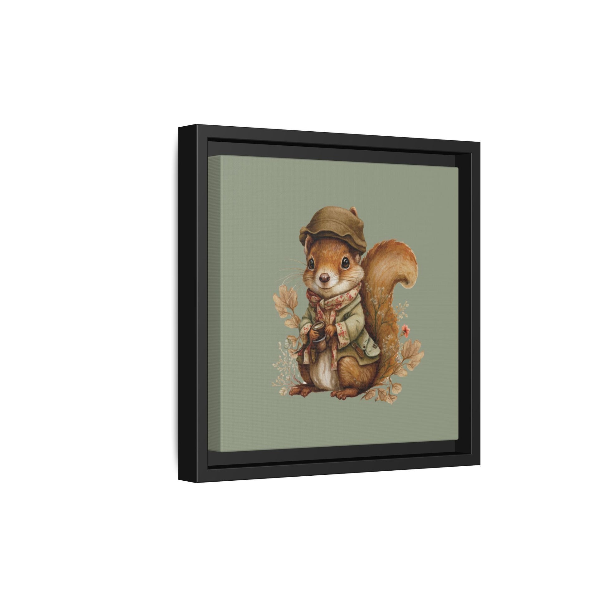The Nut Collector Framed Canvas Wall Art Square - Canvasses