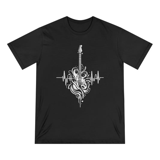 Guitar Heartbeat Men 100% Organic Cotton Staple T-Shirt - Canvasses