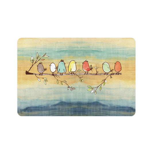 Birds on Branch Pet Food Mat - Canvasses