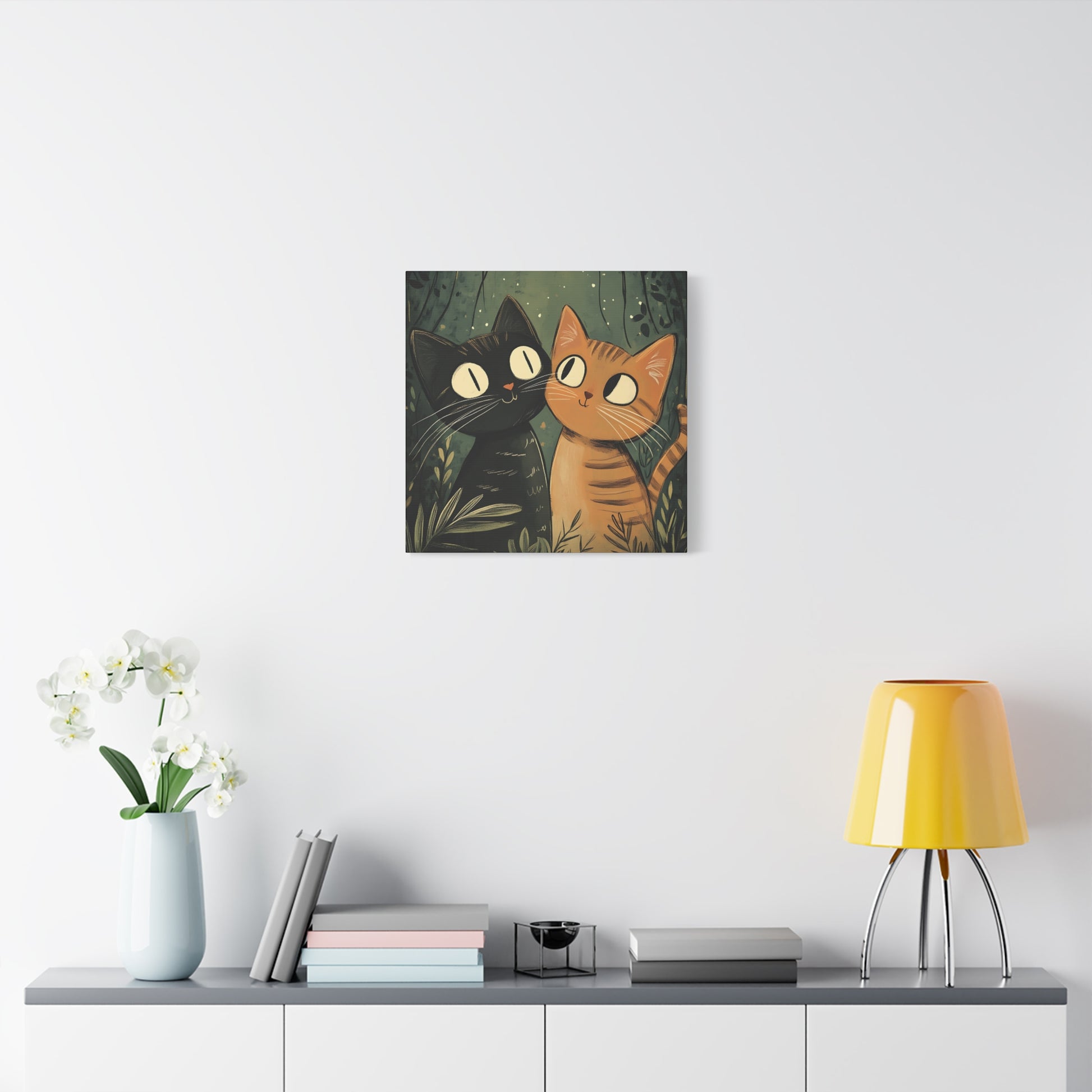 Cats in Love Canvas Wall Art Square - Canvasses