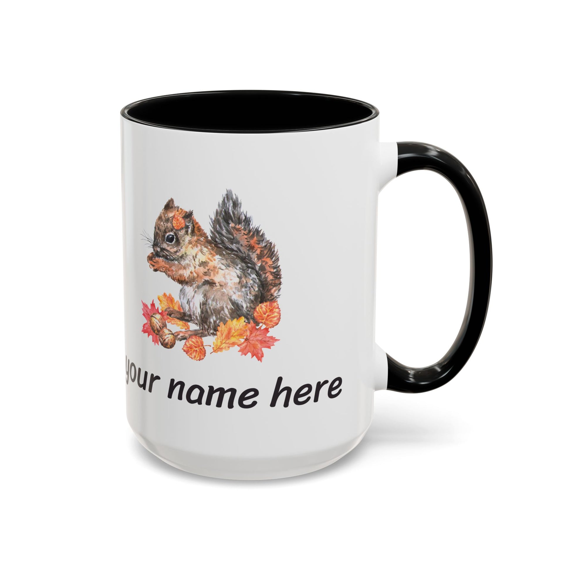 Autumn Squirrel Personalized Accent Mug - Canvasses