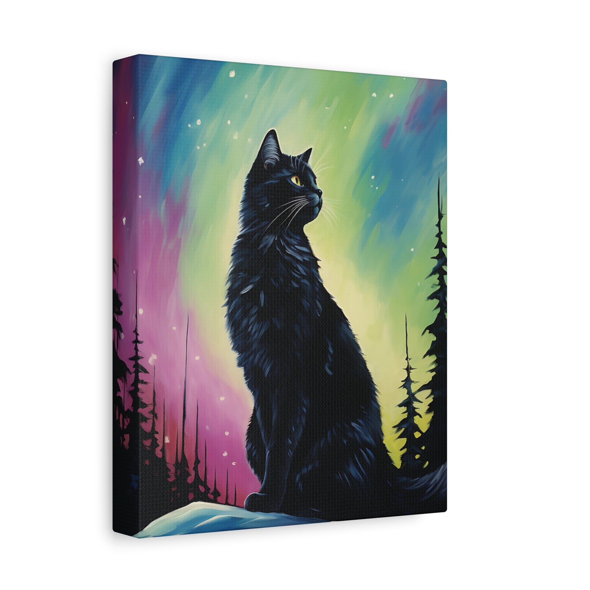 Aurora Cat Canvas Wall Art Vertical - Canvasses