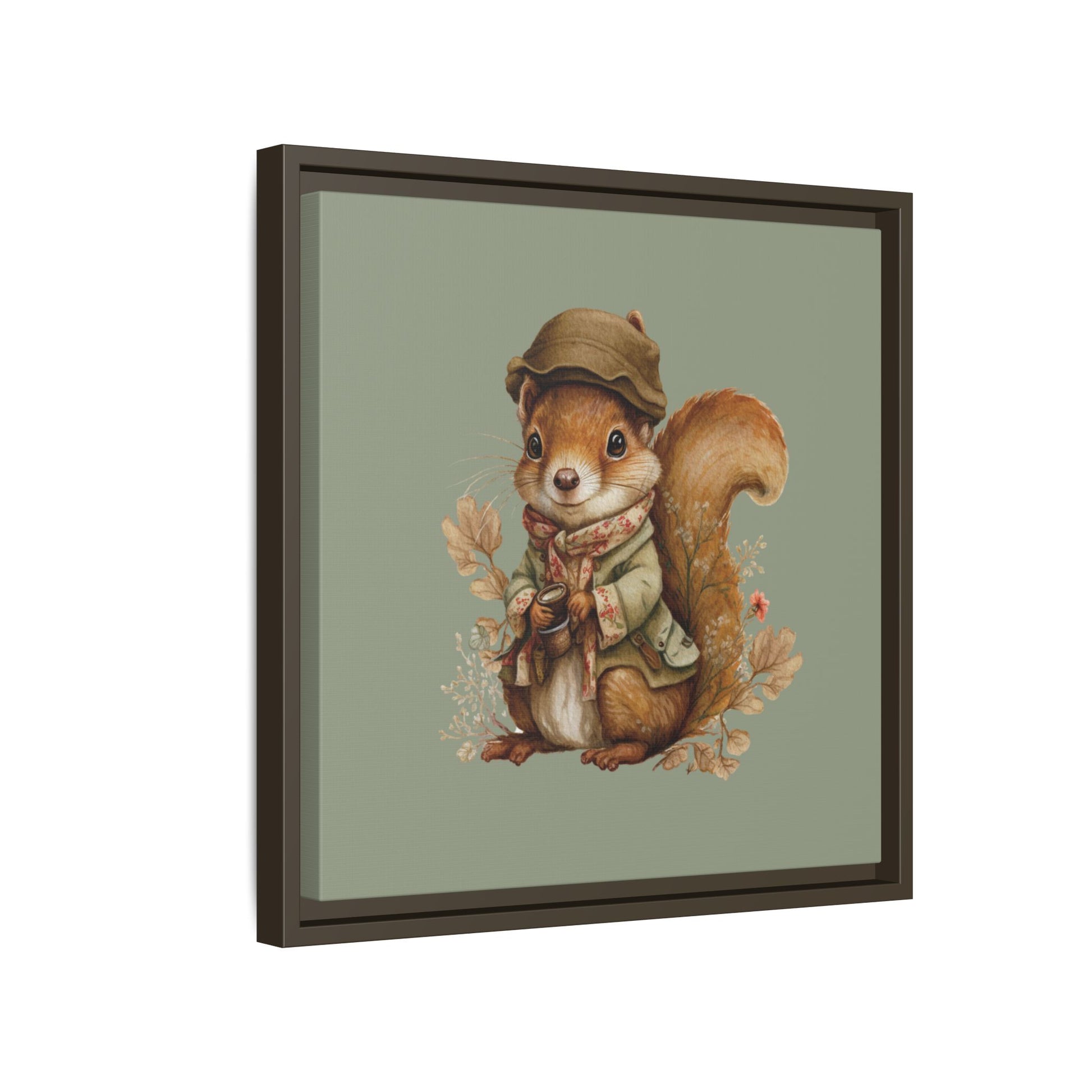 The Nut Collector Framed Canvas Wall Art Square - Canvasses