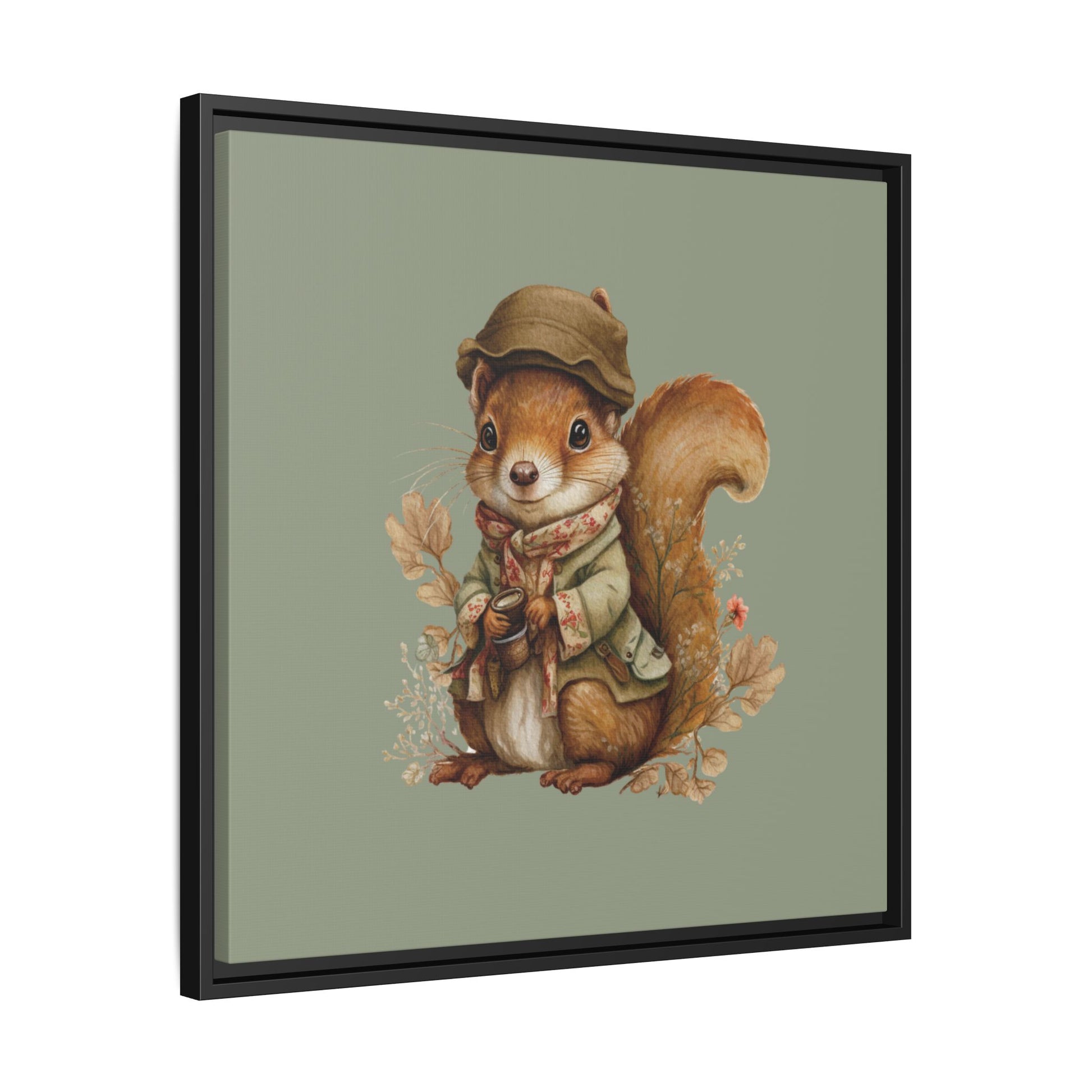 The Nut Collector Framed Canvas Wall Art Square - Canvasses