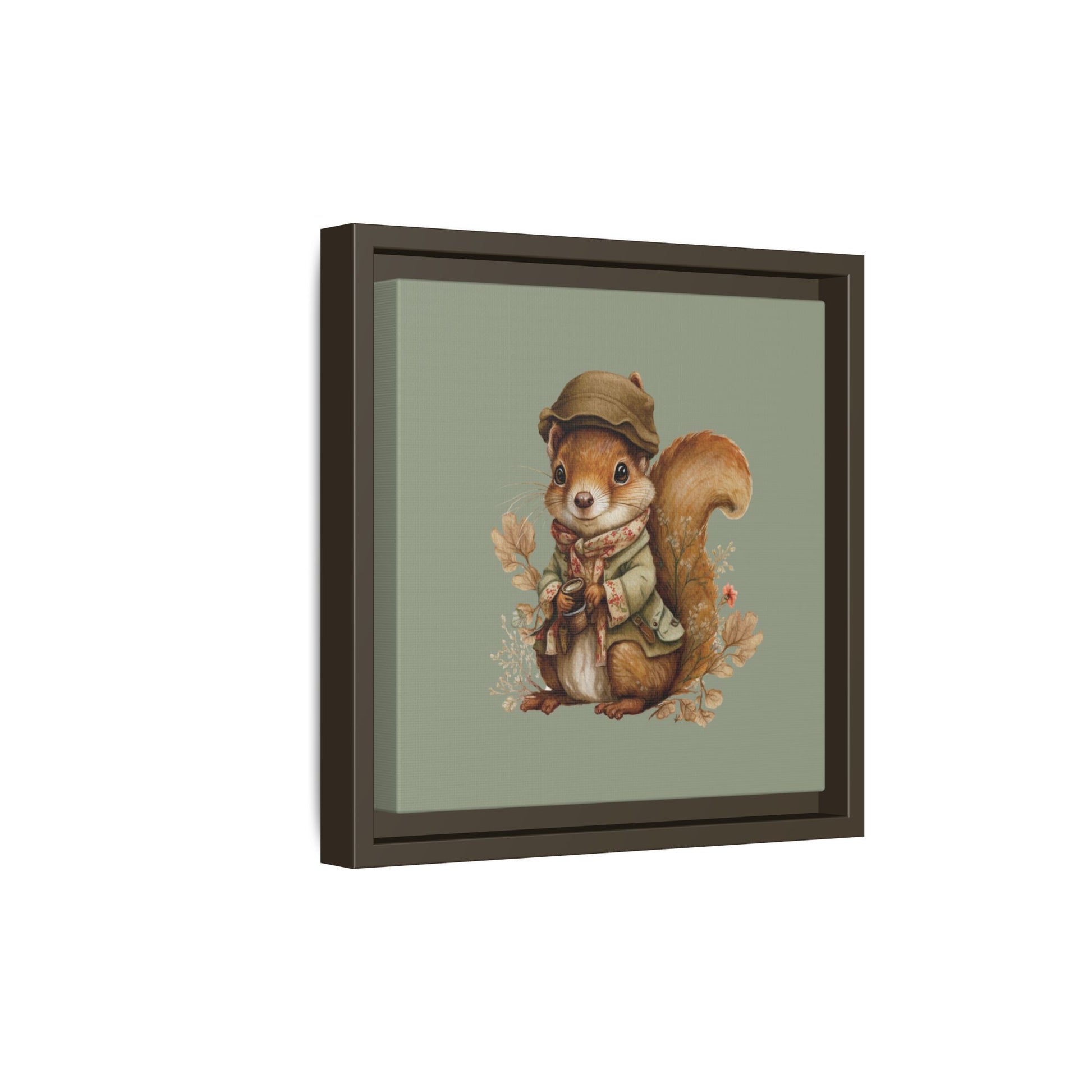 The Nut Collector Framed Canvas Wall Art Square - Canvasses